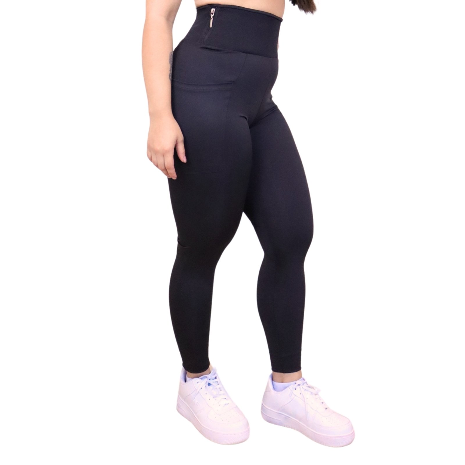 Calça Legging Plus Size Heide Ribeiro ZipSecure Pocket Compression Preto