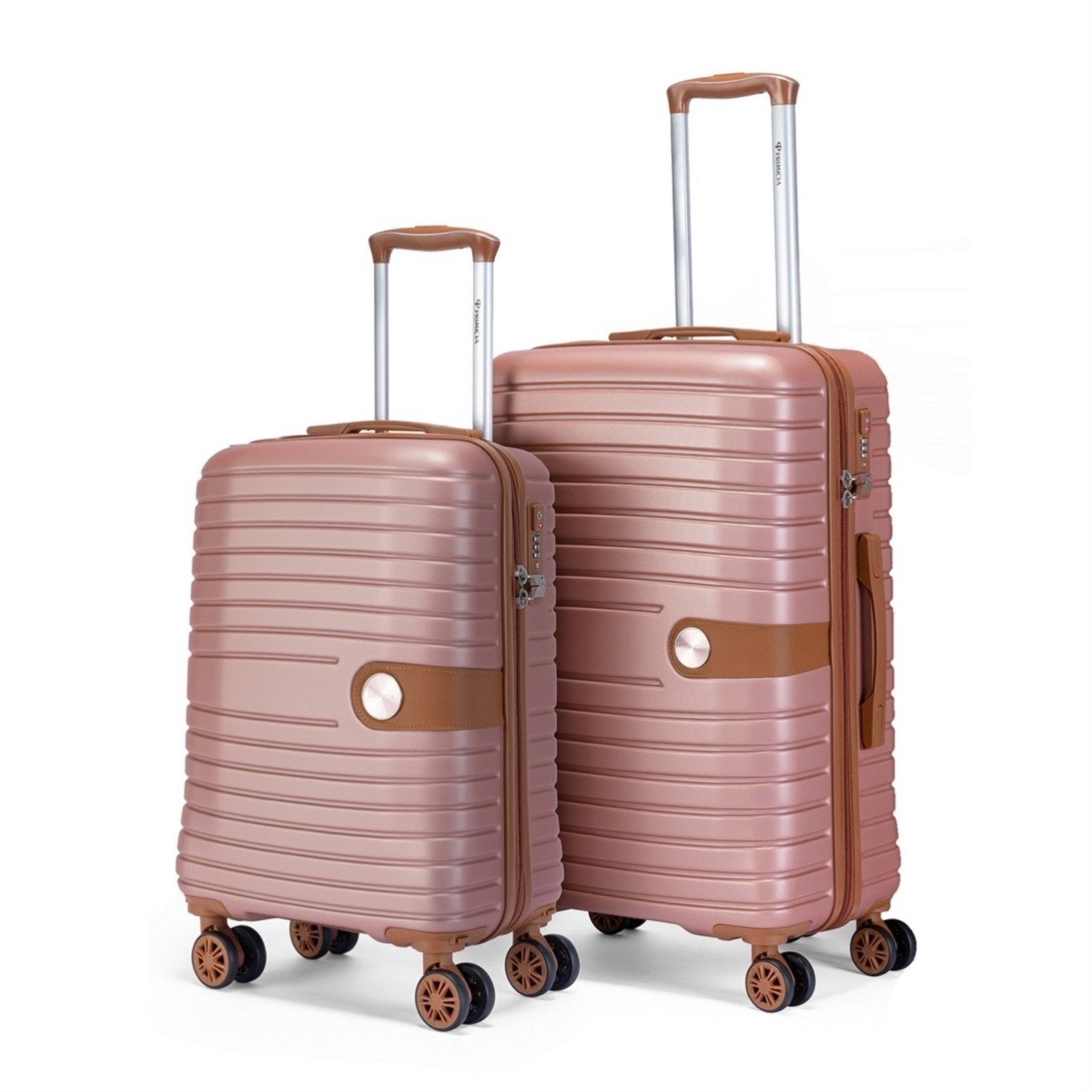 Vista 2 Kit 2 Malas De Viagem Primicia Roda 360 TSA Rose rosê rose Primicia rosê rose