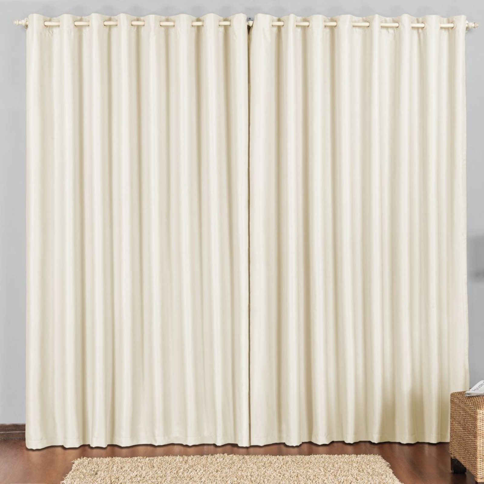 Cortina 4 Mts Sala Quarto Escritório Blackout para Trilho Suisso - Bege - 100% Poliéster