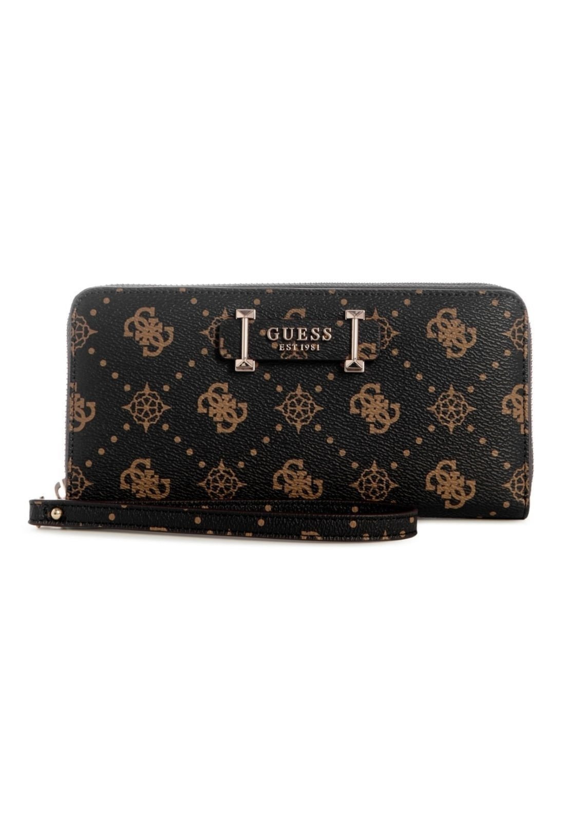 Vista 2 Carteira Guess Carrie Logo Slg Lrg Zip Around Guess marrom