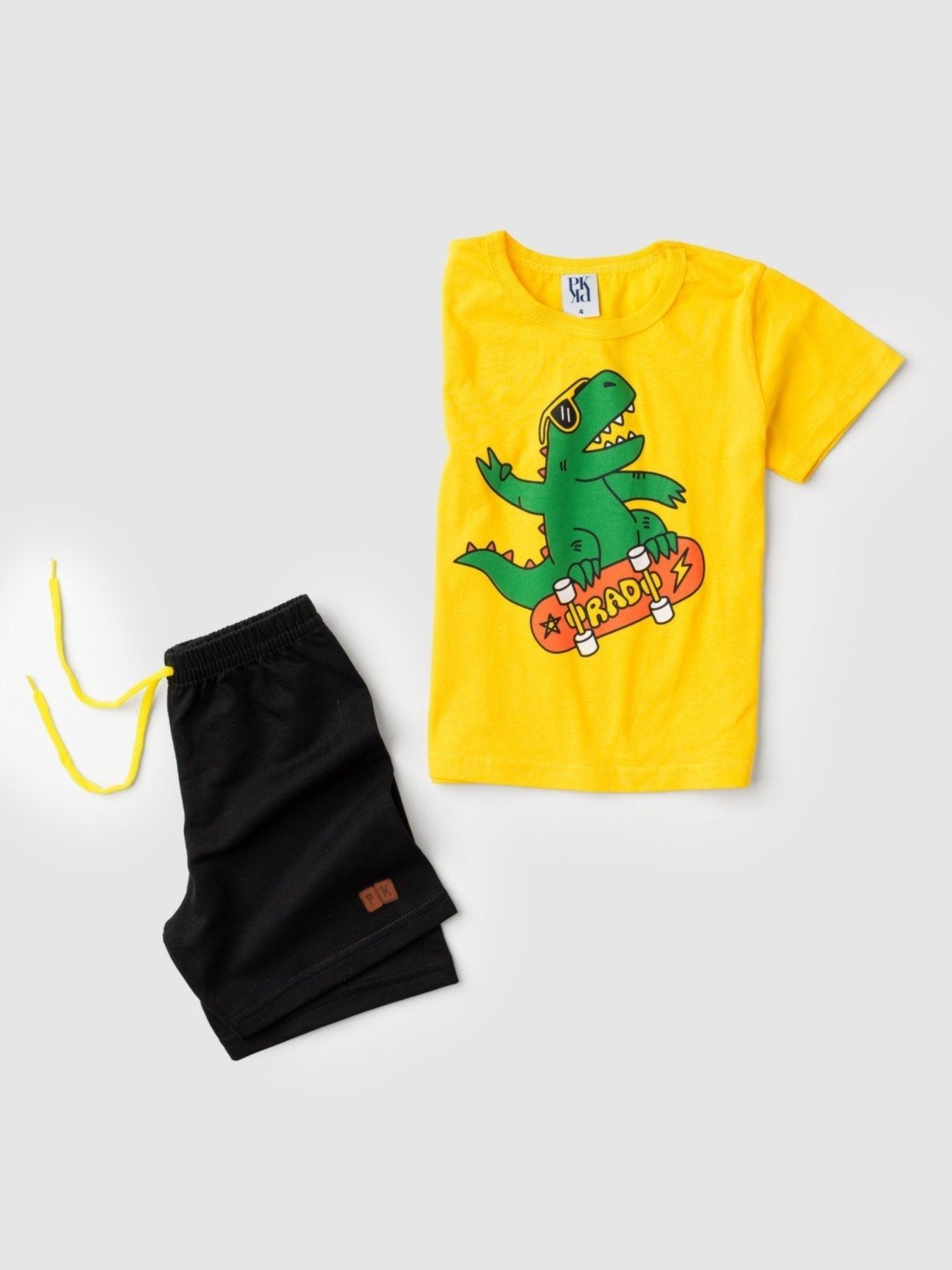 Vista 2 Infantil - Conjunto Platinum Dino Skatista PLATINUM KIDS amarelo PLATINUM KIDS amarelo