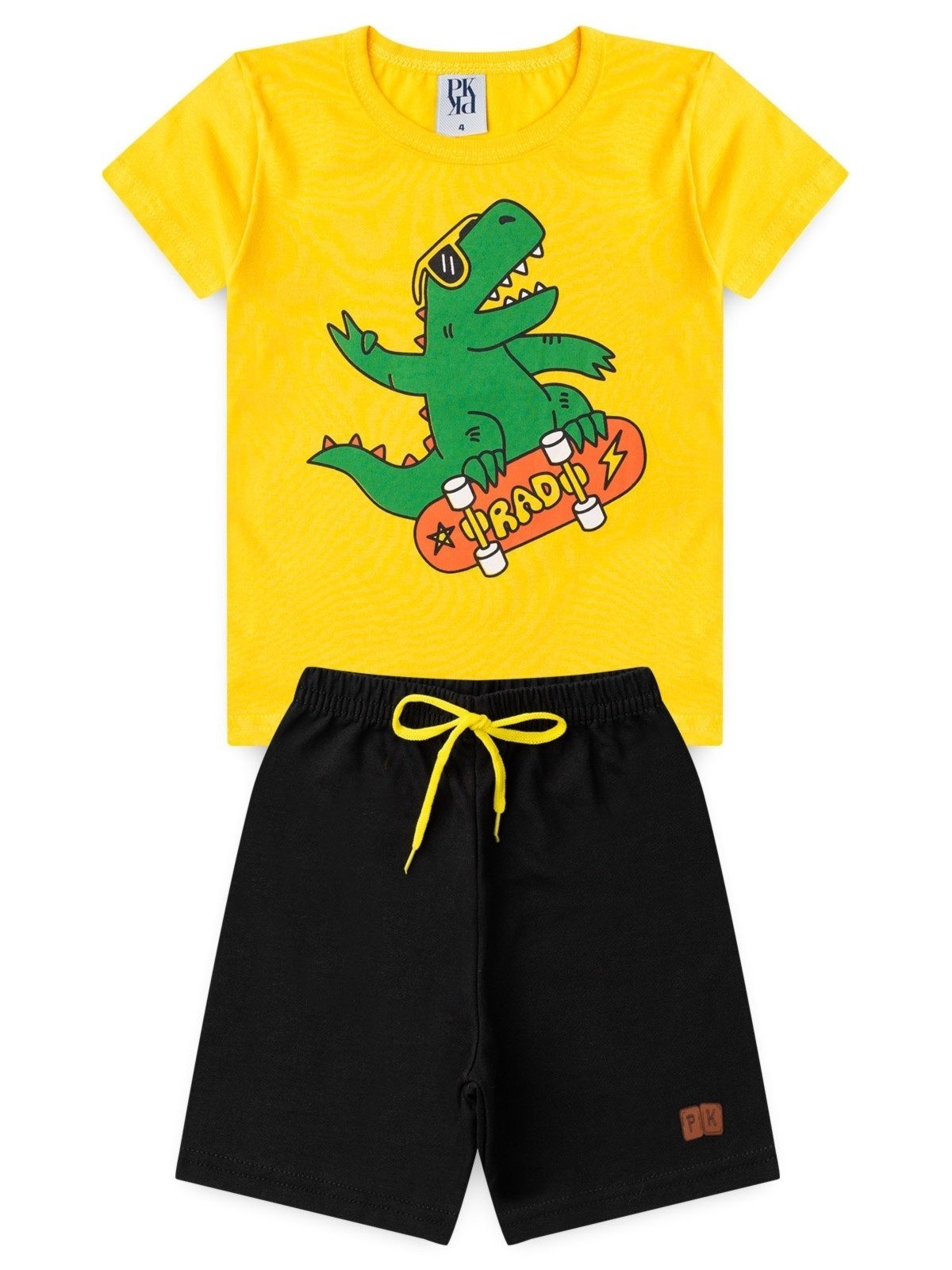 Vista 3 Infantil - Conjunto Platinum Dino Skatista PLATINUM KIDS amarelo PLATINUM KIDS amarelo