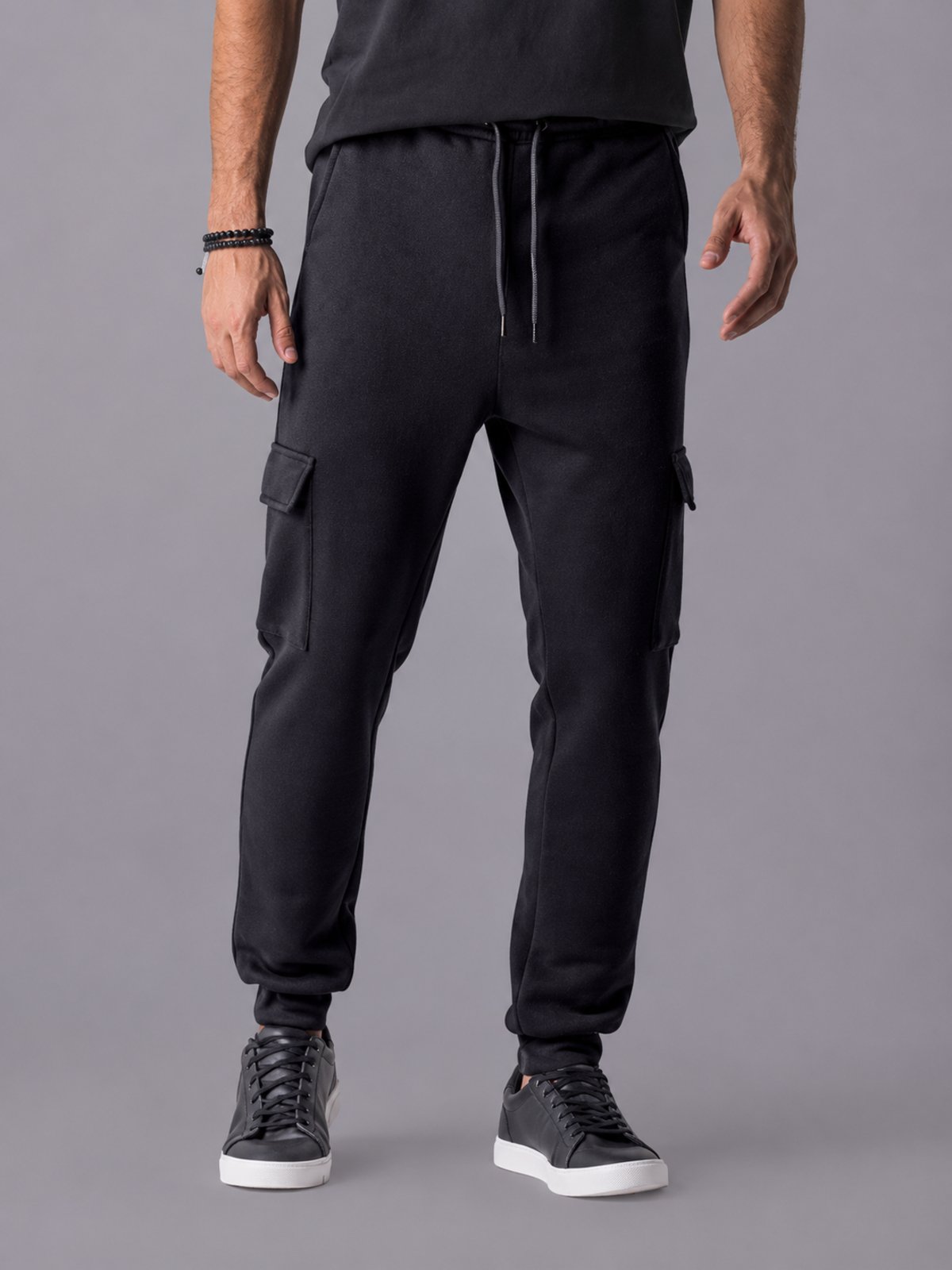 Calça Moletom Masculina Cargo Zune PRETO