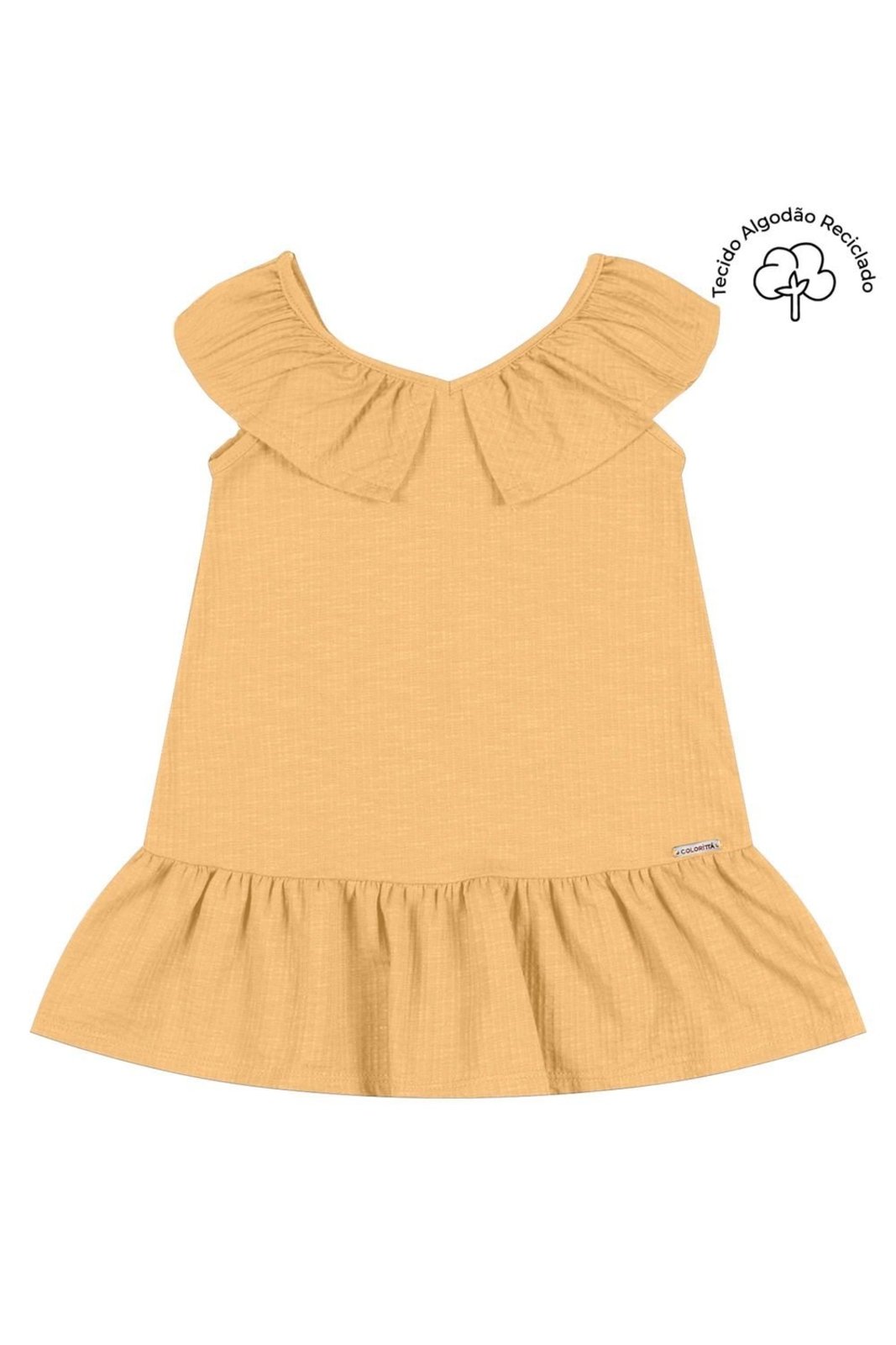 Infantil - Vestido Menina Canelado Eco Colorittá Amarelo