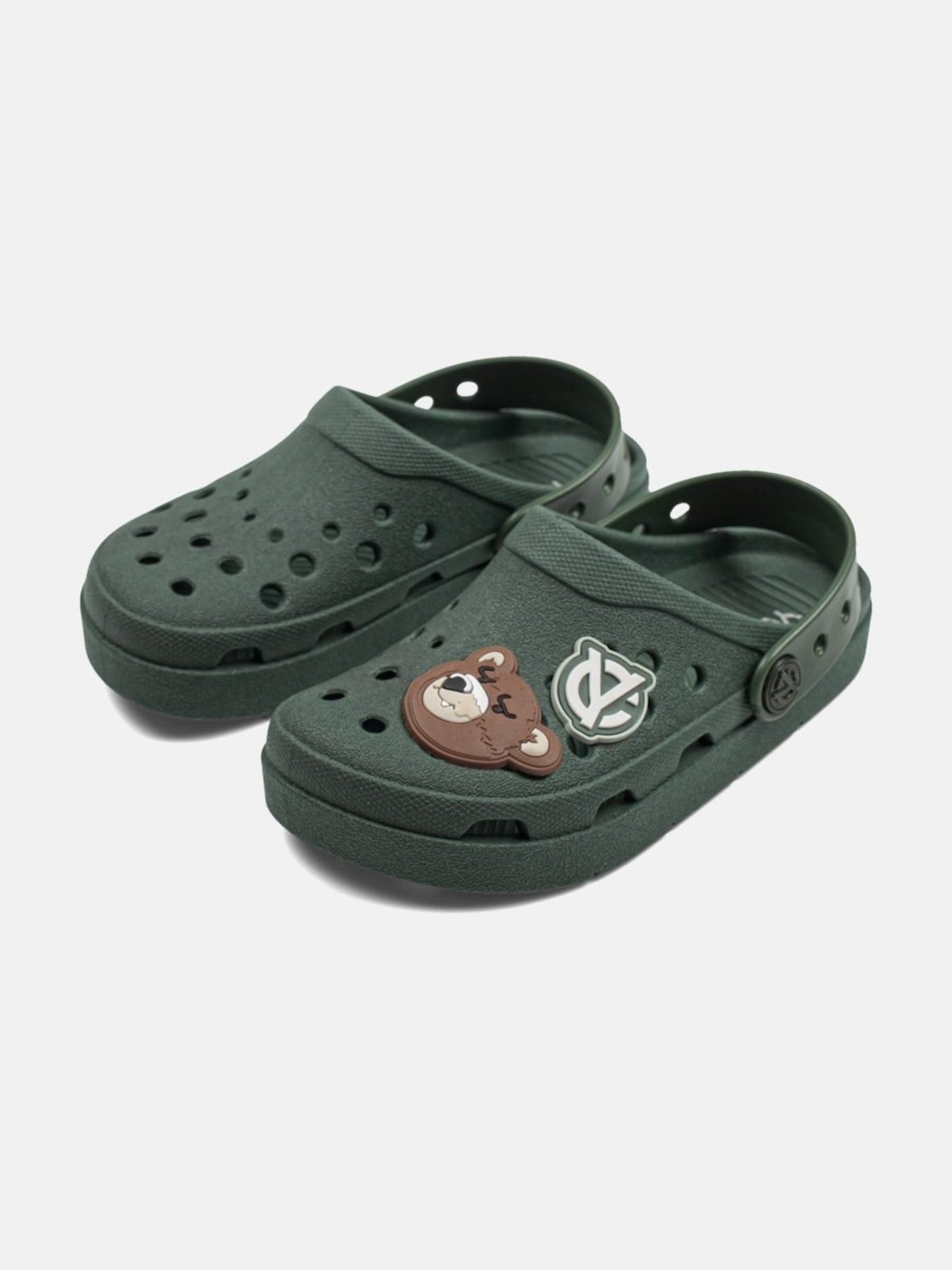 Infantil - Chinelo Clog Menino Verde com Patch de Ursinho