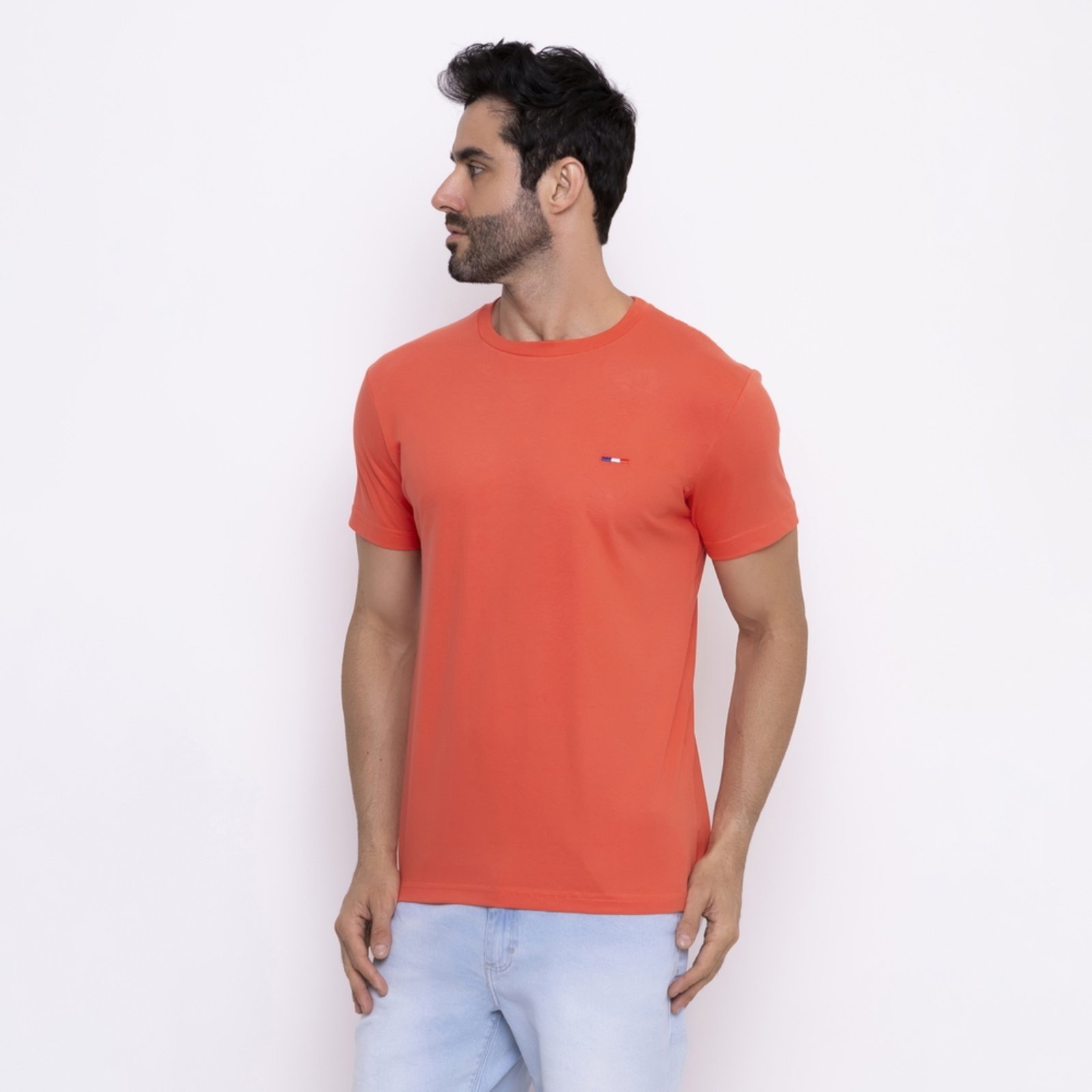 Vista 3 Kit 3 Peças FMF Camisetas Básicas Masculina em Algodão Premium no Estilo Tommy Bordado França preto FMF preto