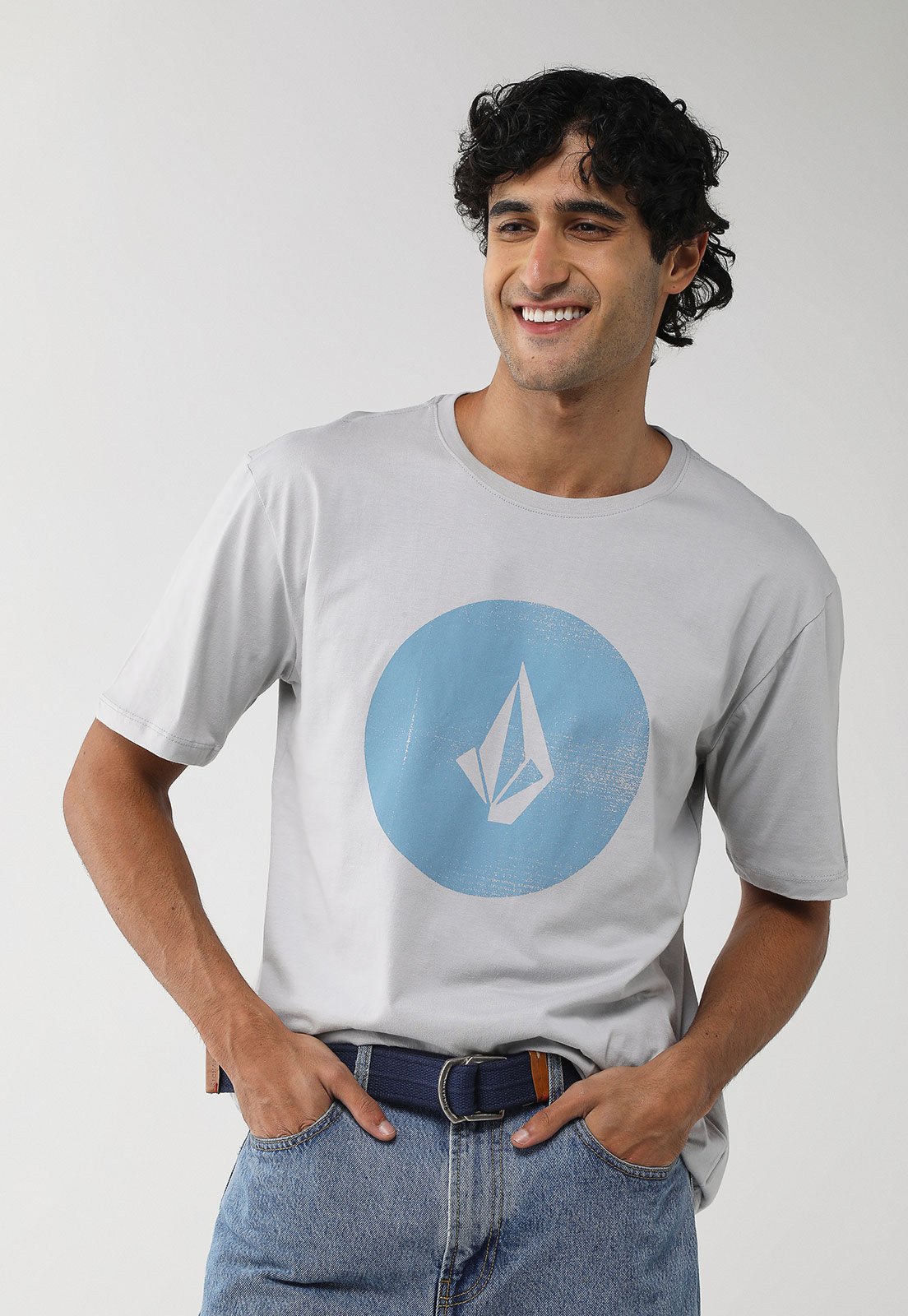 Camiseta Masculina Volcom Silk MC Full Stone Cinza