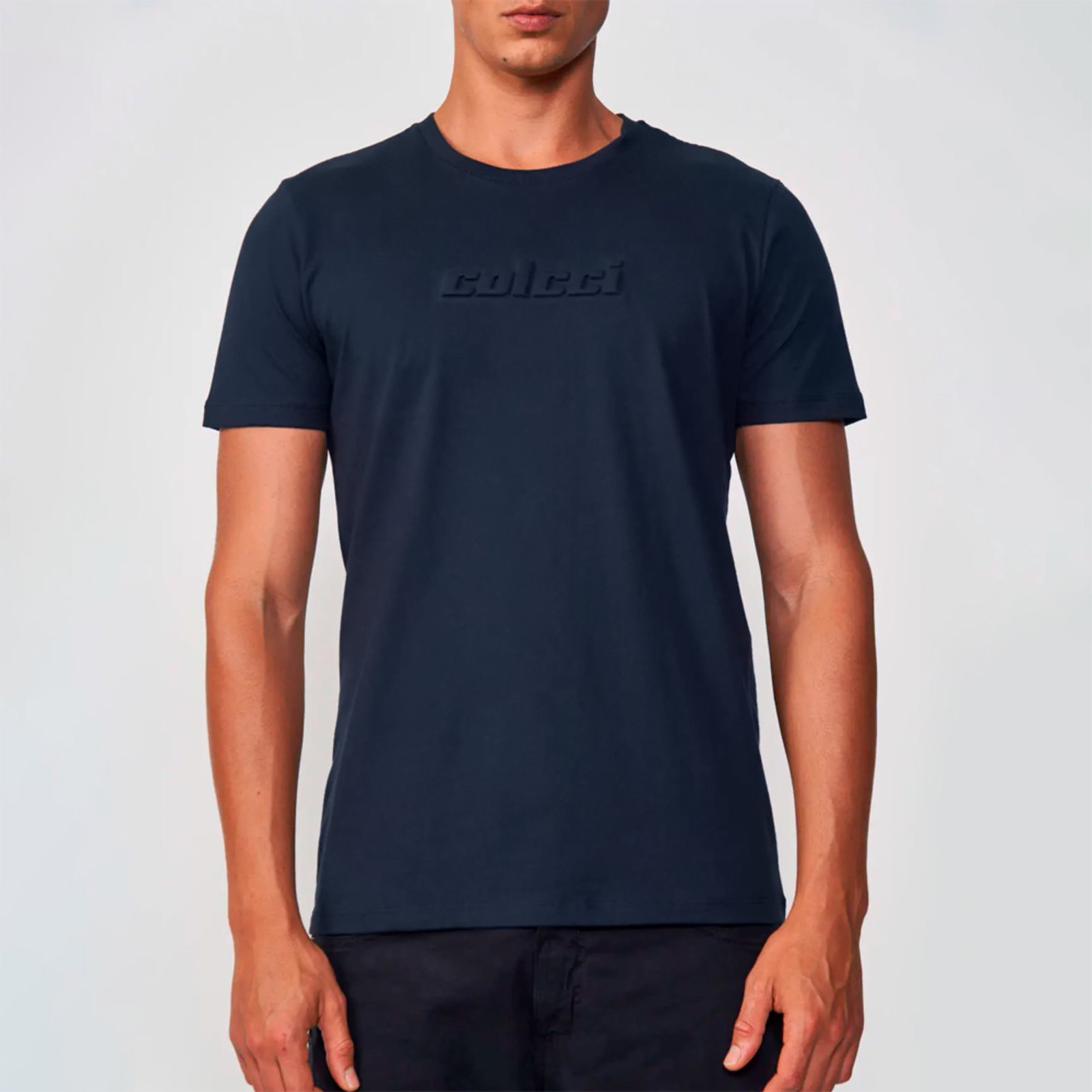 Camiseta Colcci Slim Logo Relevo In25 Marinho Masculino