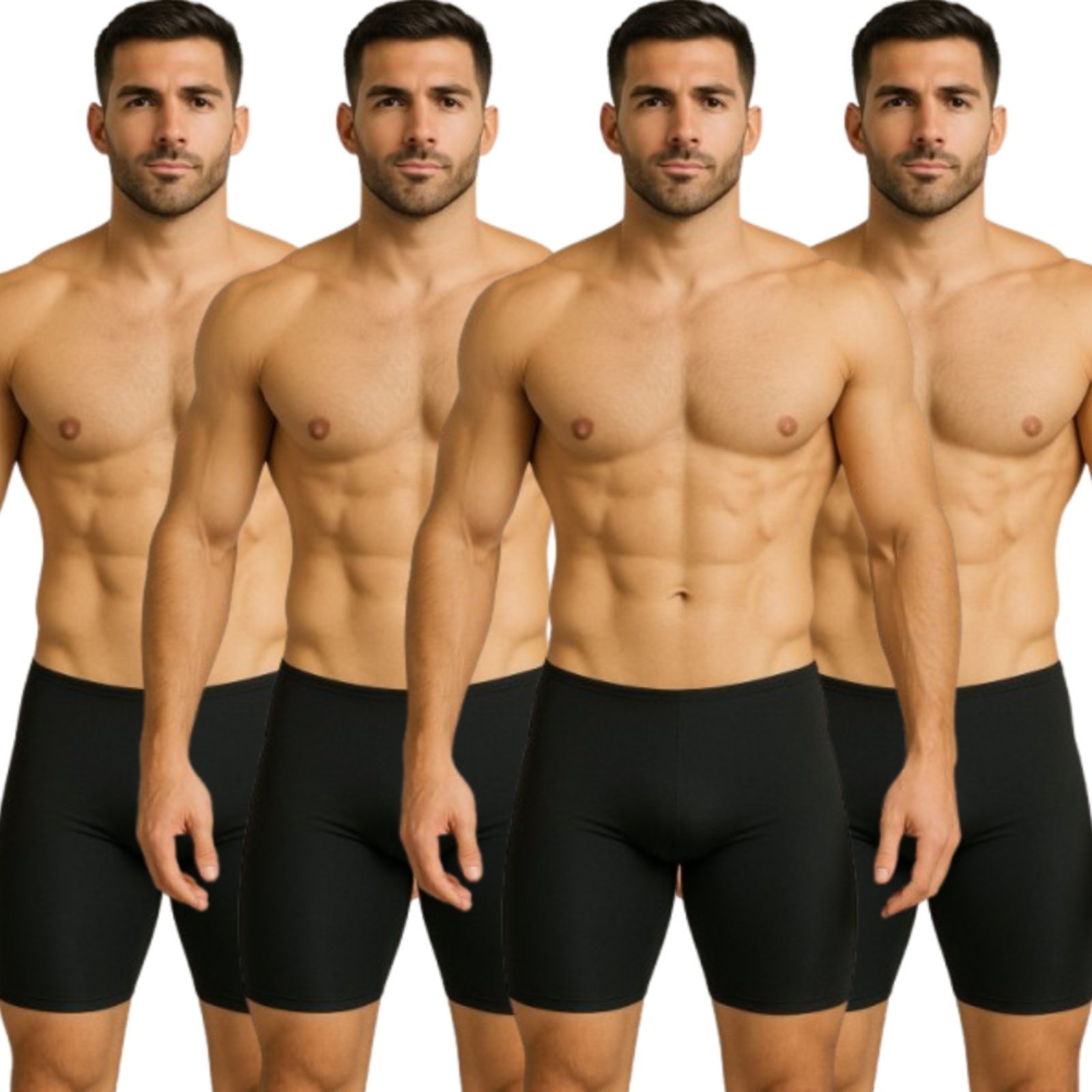 Kit 4 Bermuda Segunda Pele Masculina Reflexo Íntimo Anágua Ciclista Preta