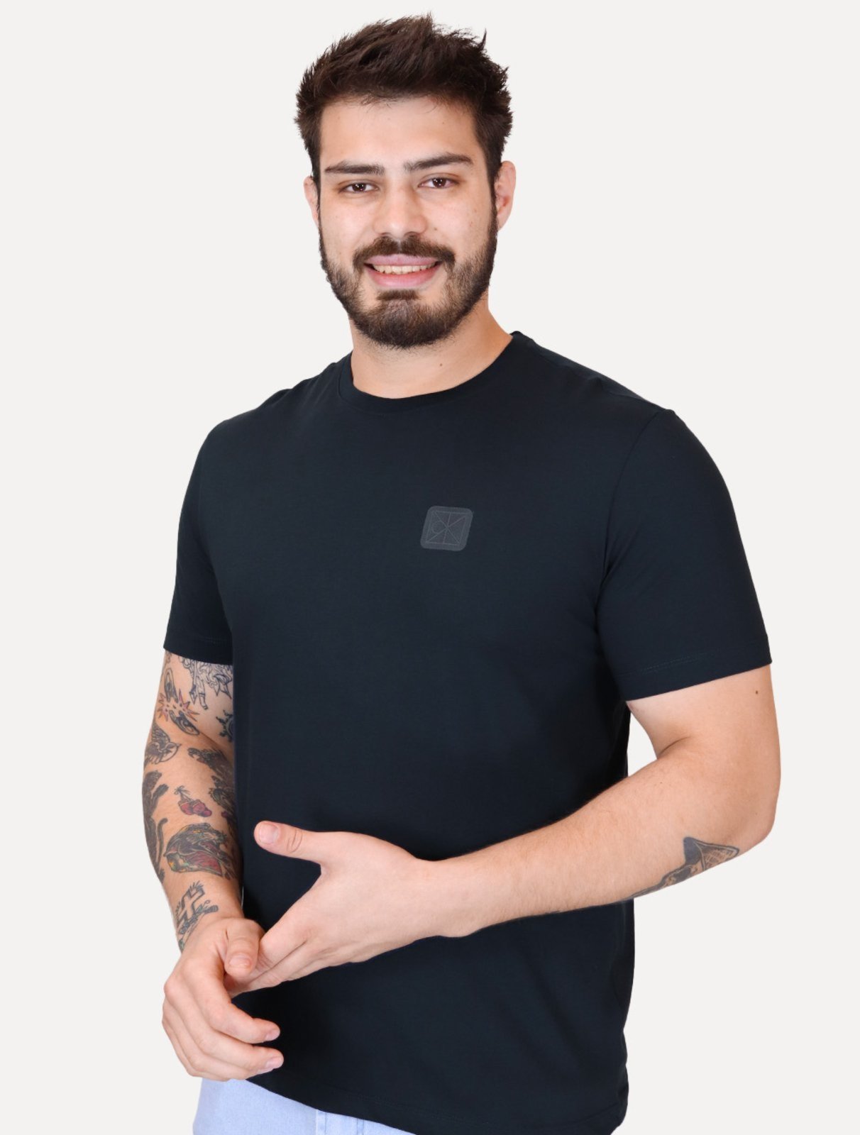 Camiseta Calvin Klein Jeans Egyptian Cotton CK Azul Marinho
