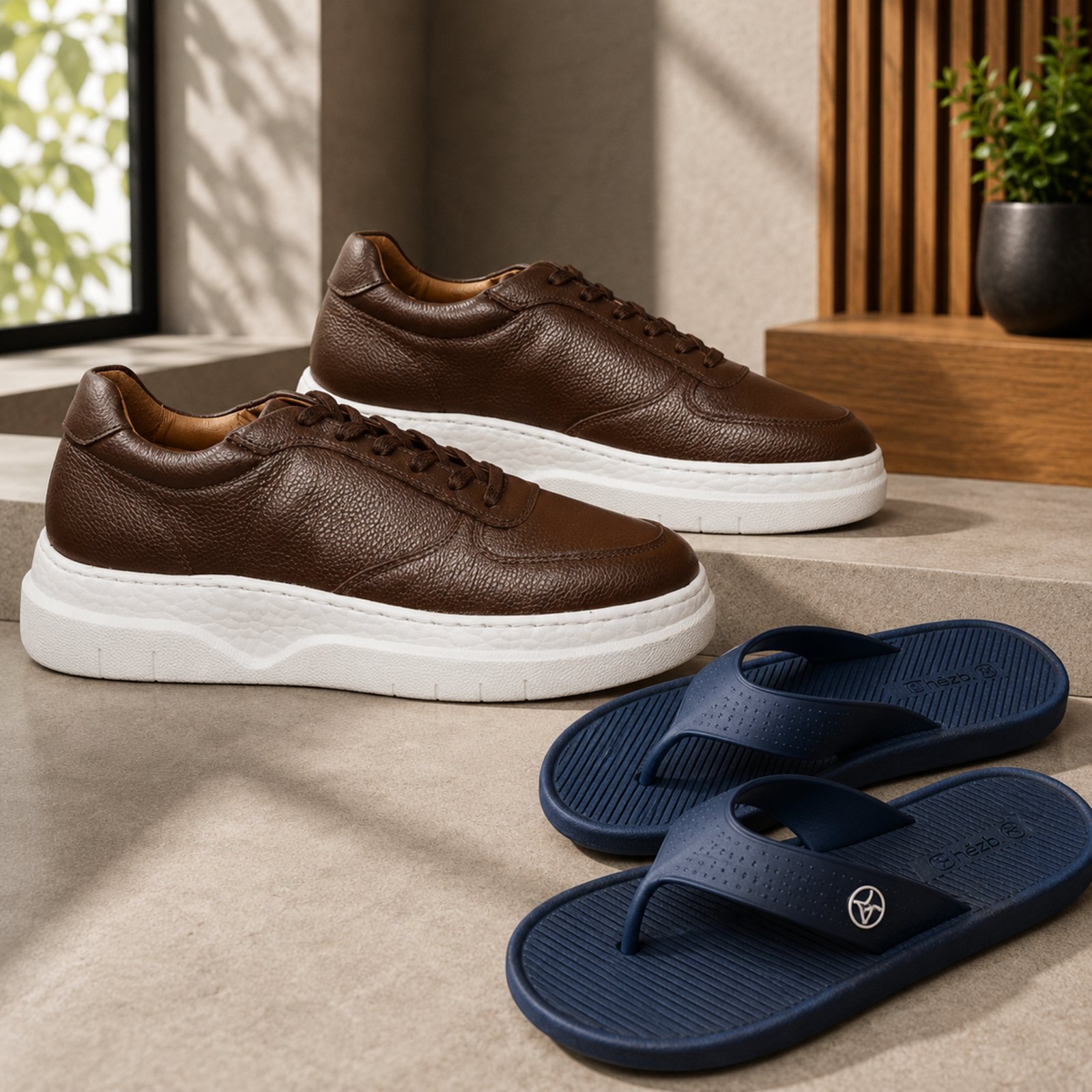 Kit Sapato Casual Social Thalles + Chinelo Slide Mônaco ThézB