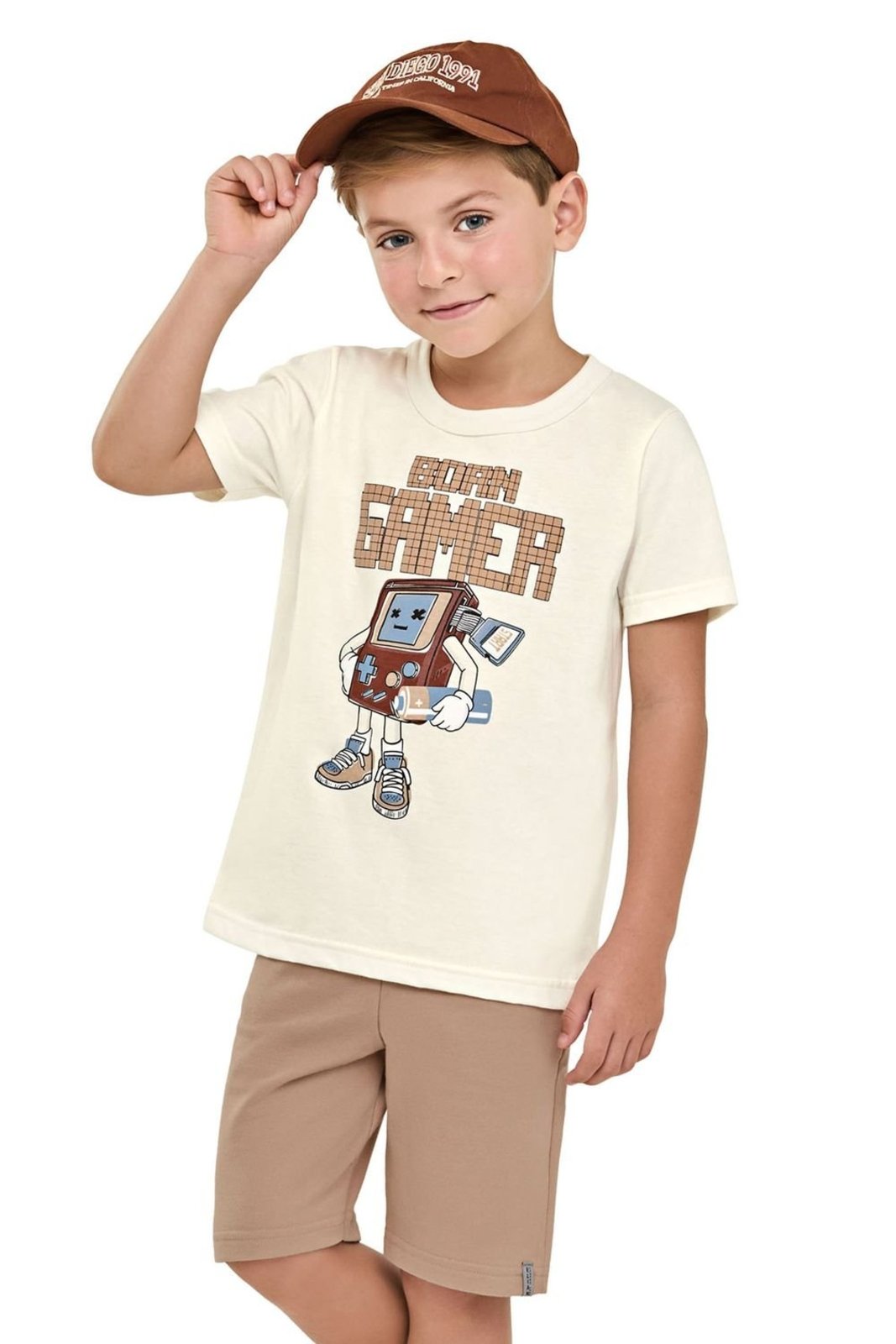 Infantil - Conjunto Menino Gamer Elian Bege