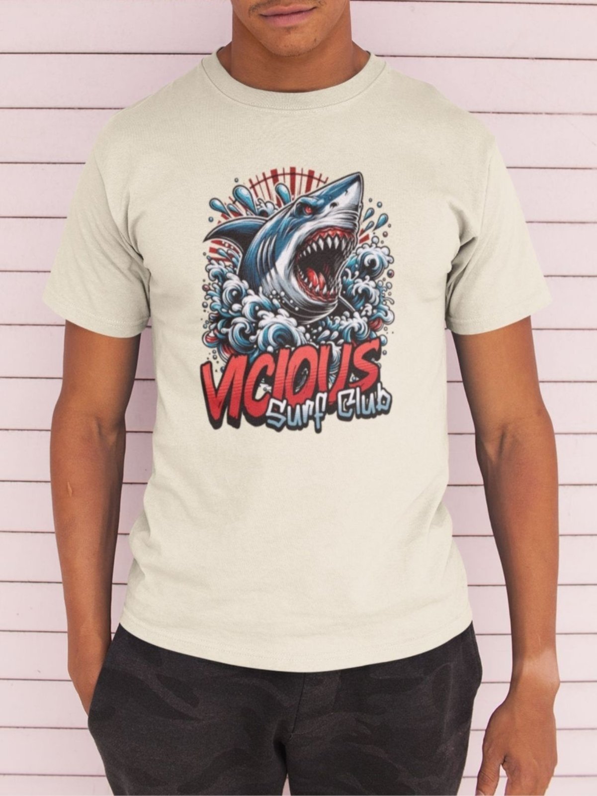 Camiseta Básica Masculina GuGi Tubarão Surf Shark Off White