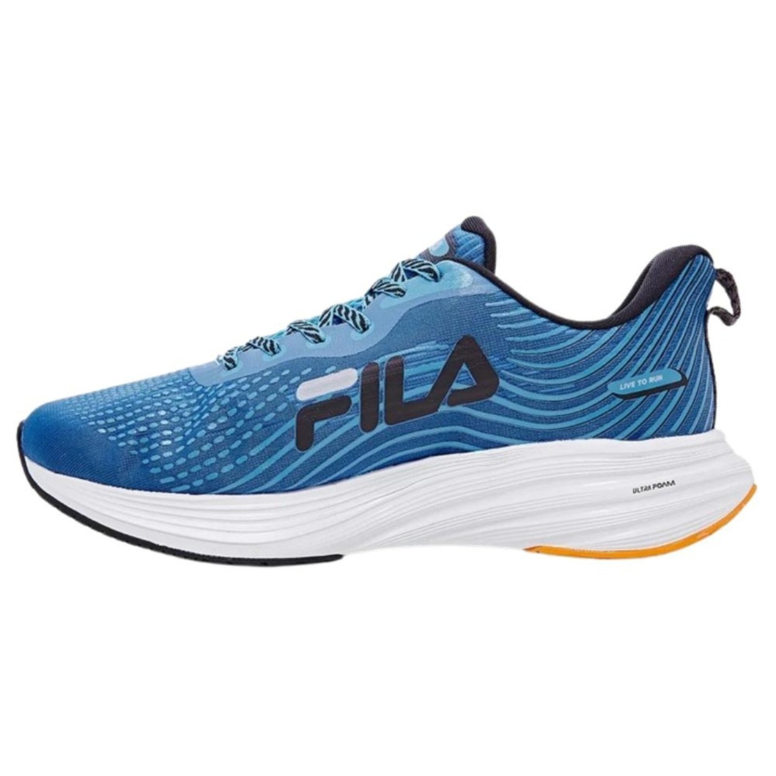 Vista 3 Tênis Fila Racer Curve 2 Masculino Celeste/preto/laranja azul Fila azul