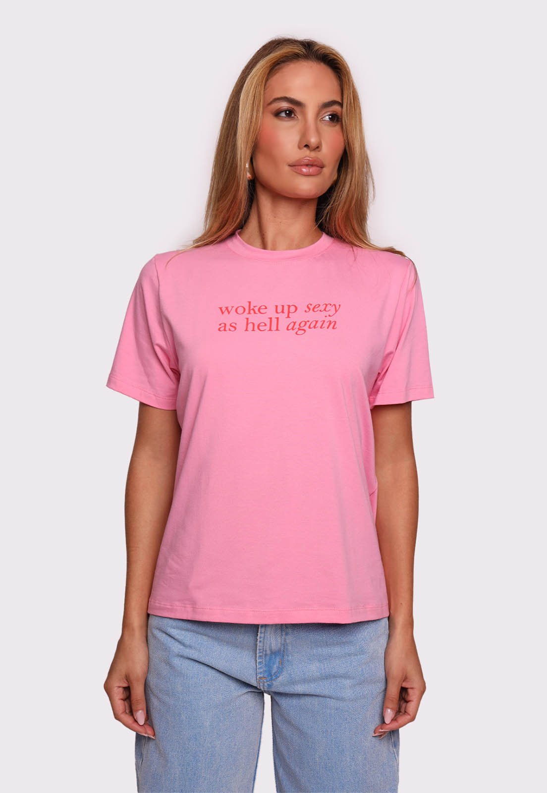 t-shirt woke up sexy rosa Mundo Lolita