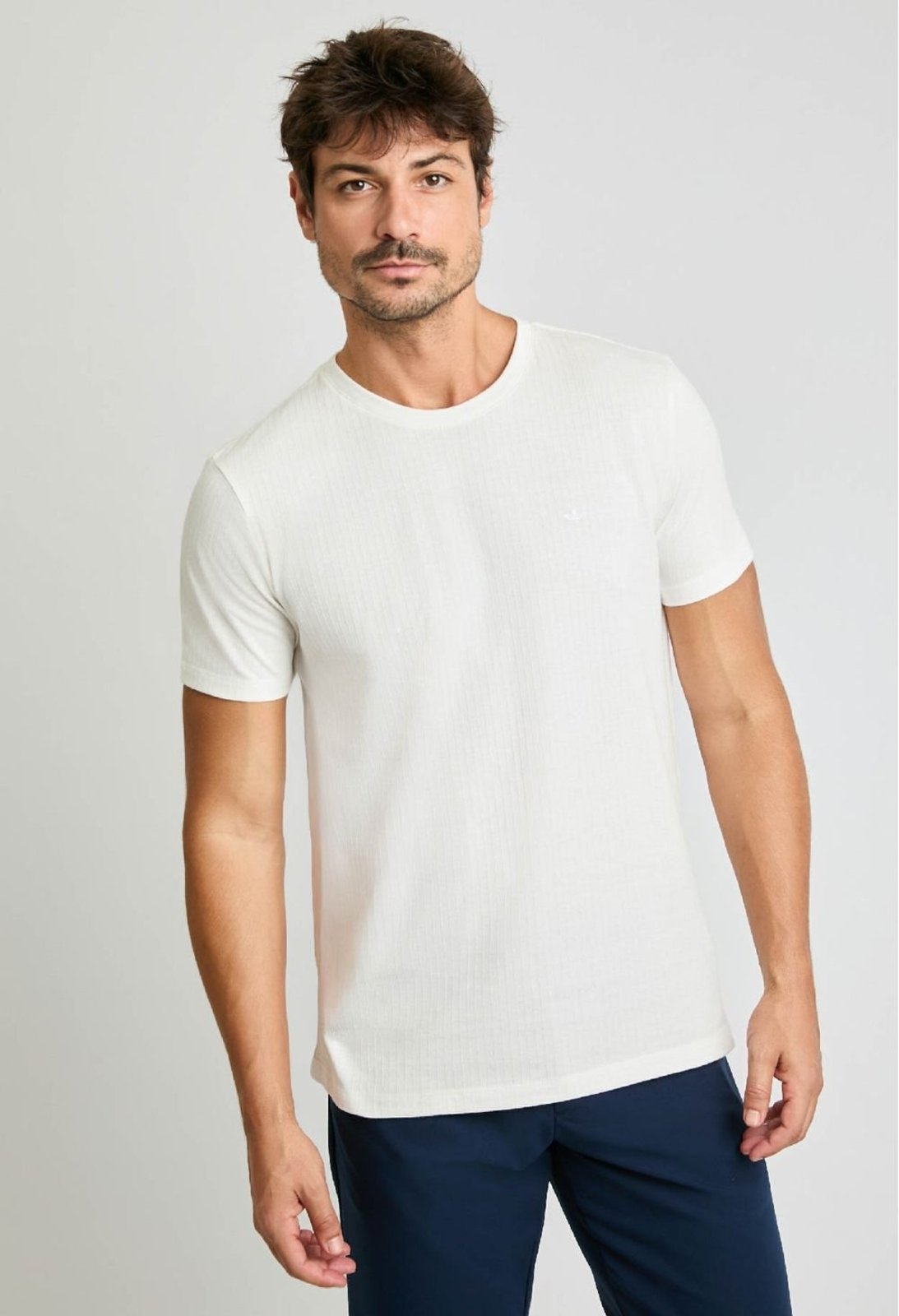 Camiseta Docthos Slim Manga Curta Textura Camiseta Manga Curta Docthos Slim Textura 115 Off White Eg