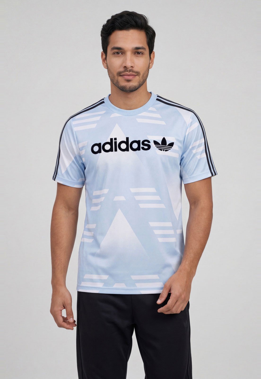 Camiseta Masculina Adidas Originals Sponsored JSY Estampada Azul Claro