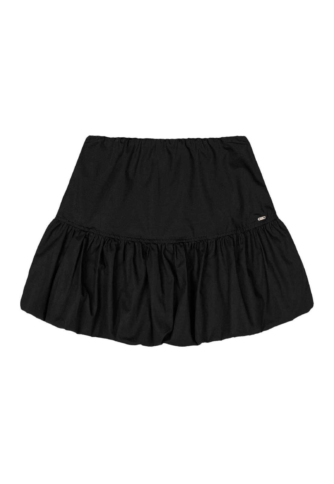 Infantil – Saia Balonê Juvenil Gloss Preto