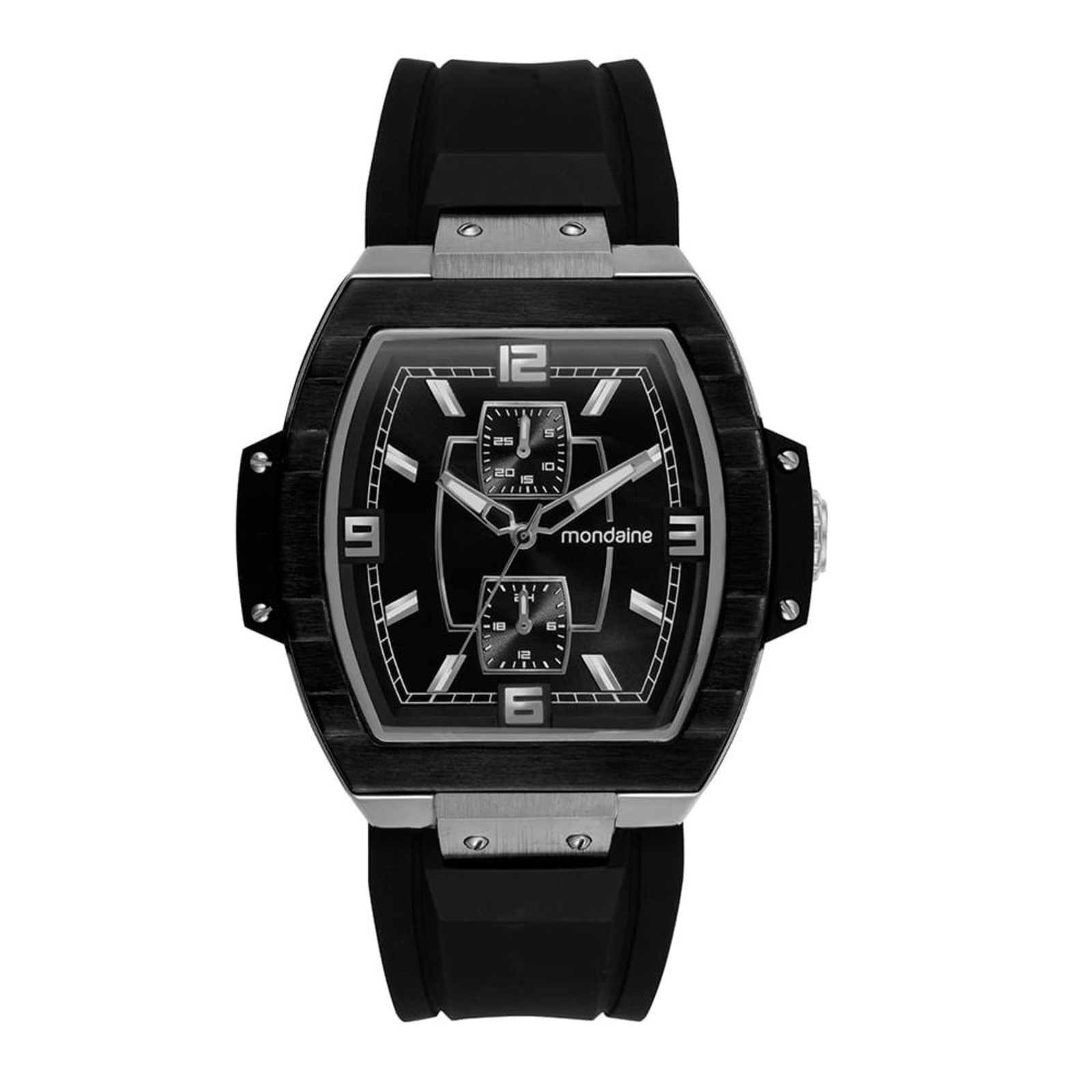 Relógio Masculino Mondaine Preto Multifunção Data e 24 Horas Mondaine