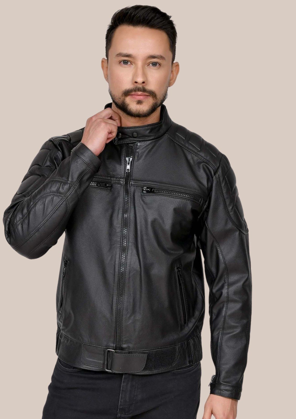 Jaqueta de Couro Motociclista Dakar Preto