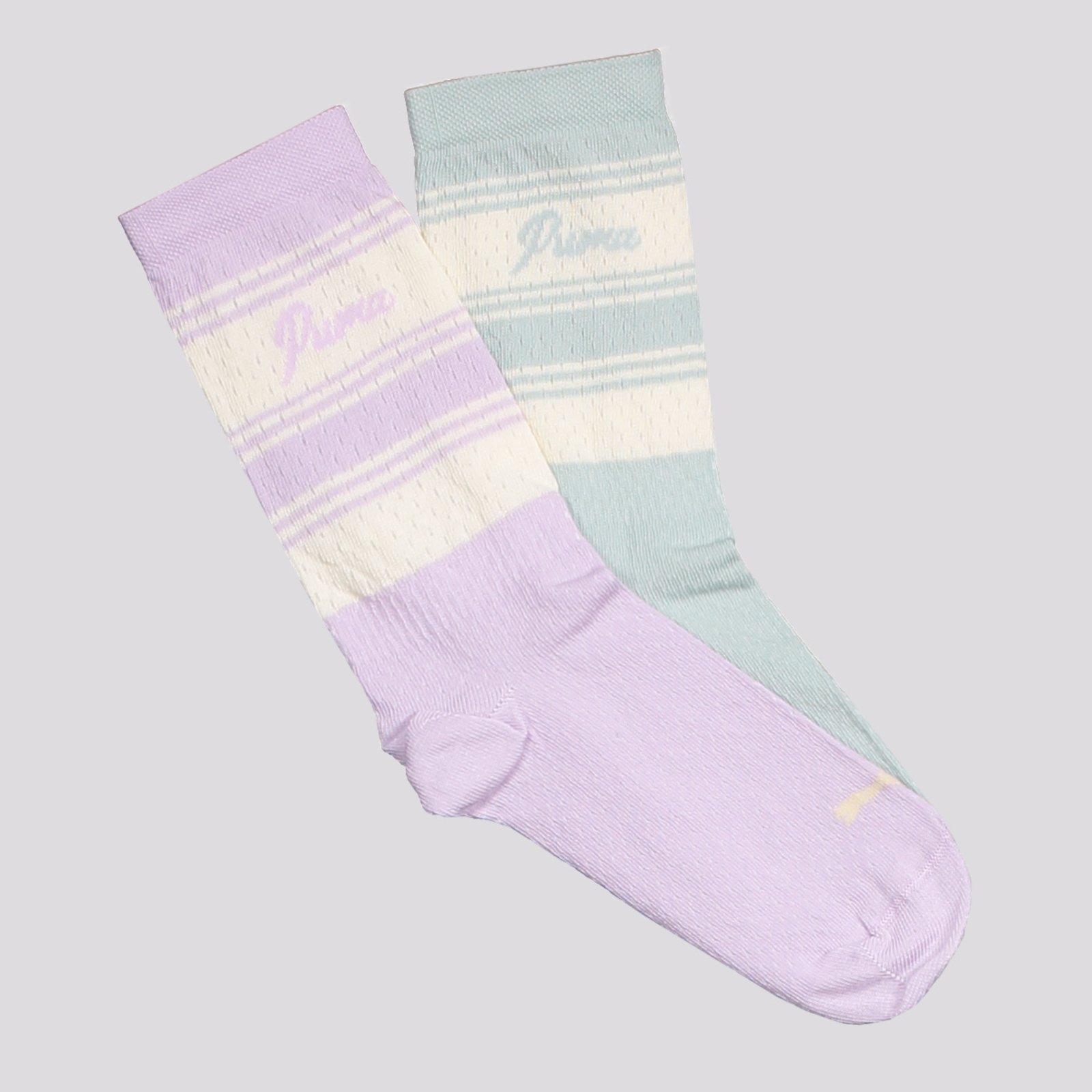 Vista 2 Kit Meia Puma Cano Longo 2 Pares Feminina Lilás e Verde roxo verde Puma roxo verde