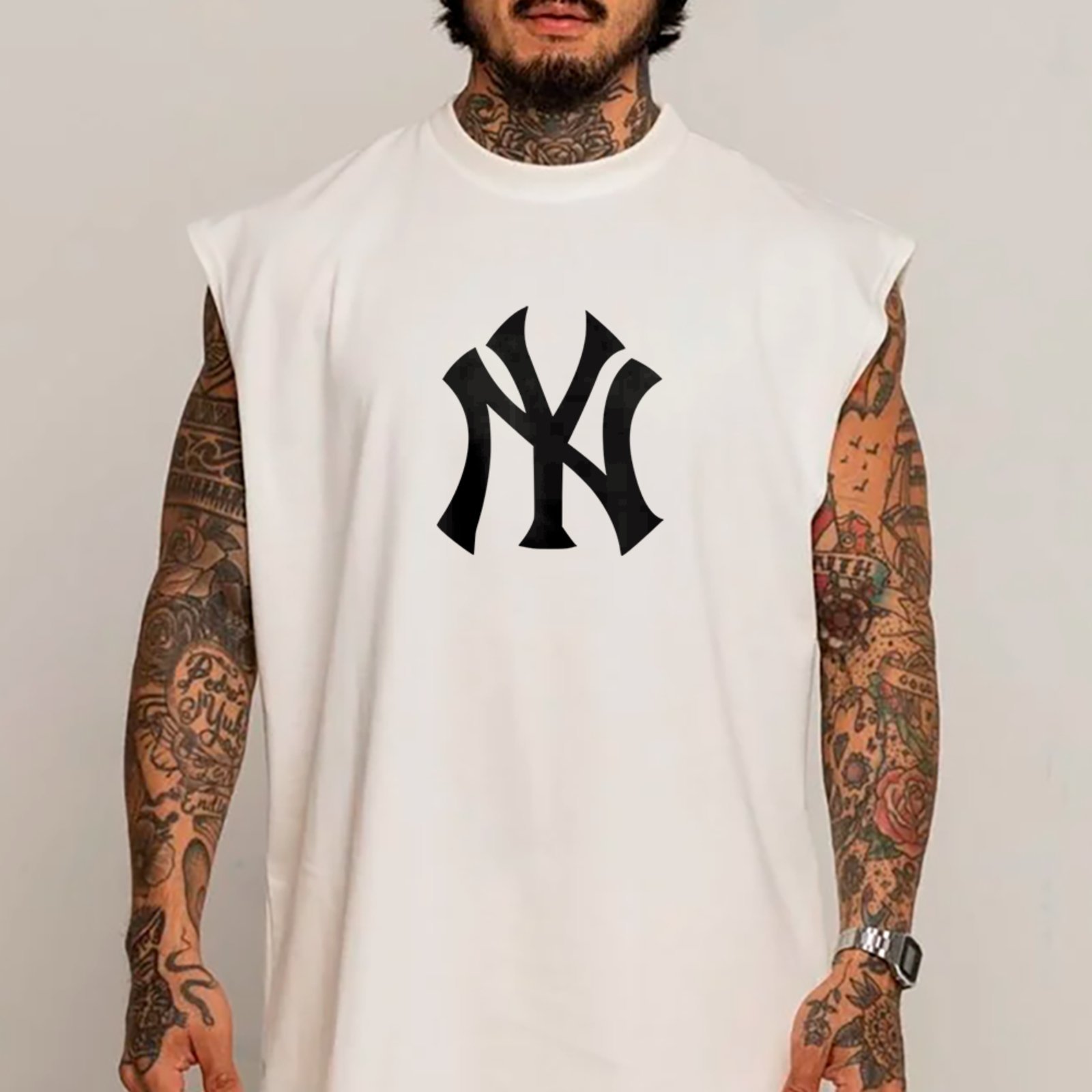 Camiseta Regata Machão NY Street Style New York Urban Tendência Premium Branco