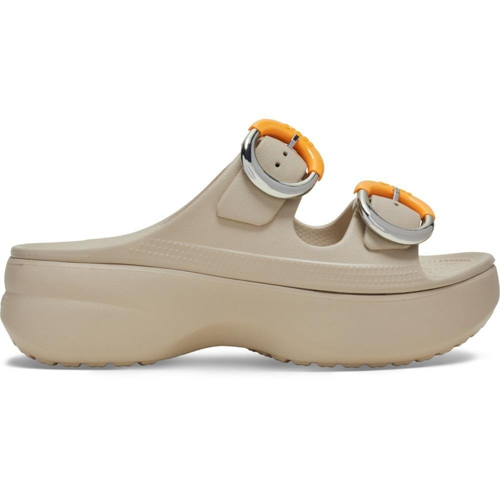 Sandália Crocs Saturday Platform Dipped Buckle Sandal Dulcé Bege