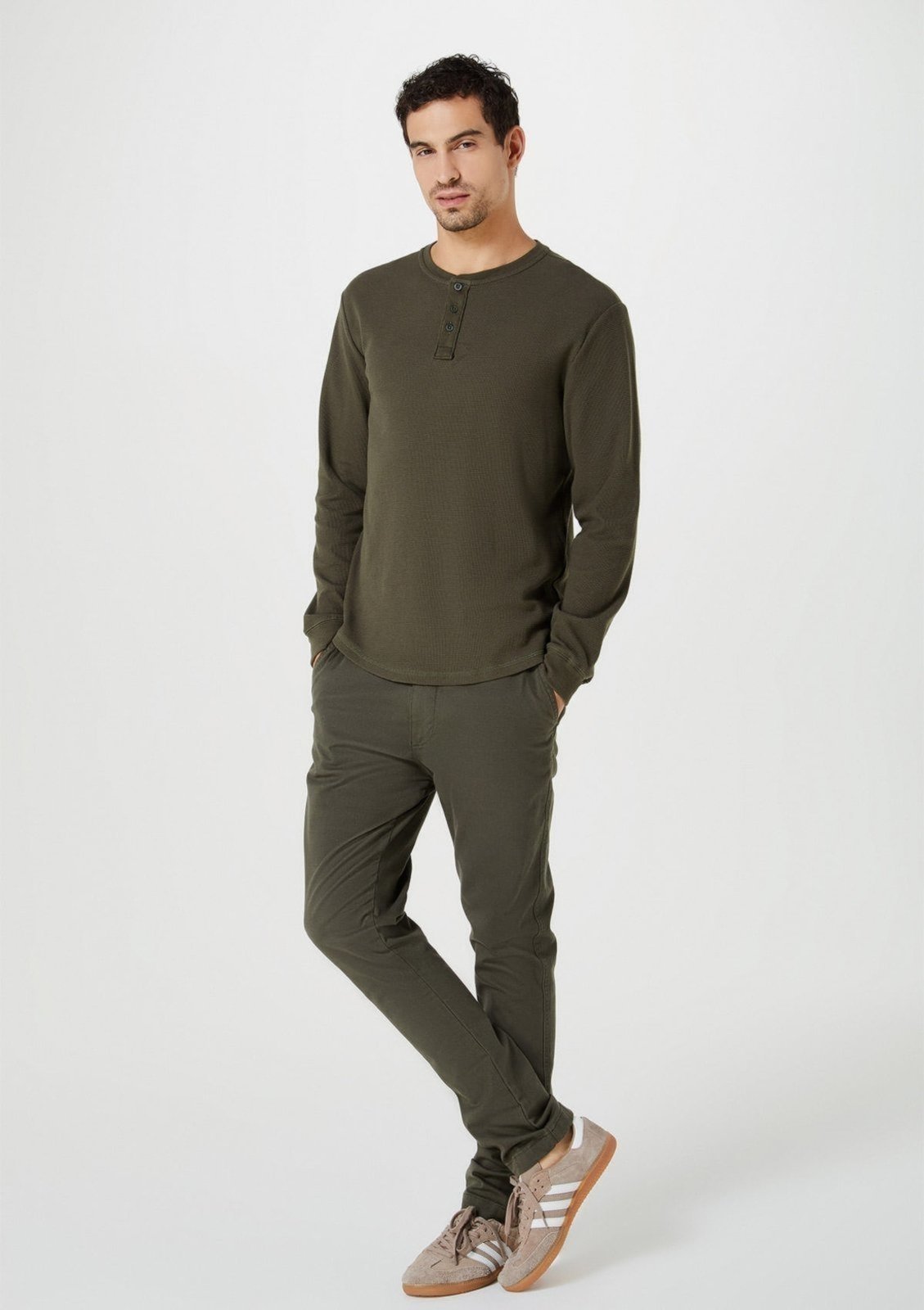Calça Em Sarja Masculina Chino - Verde