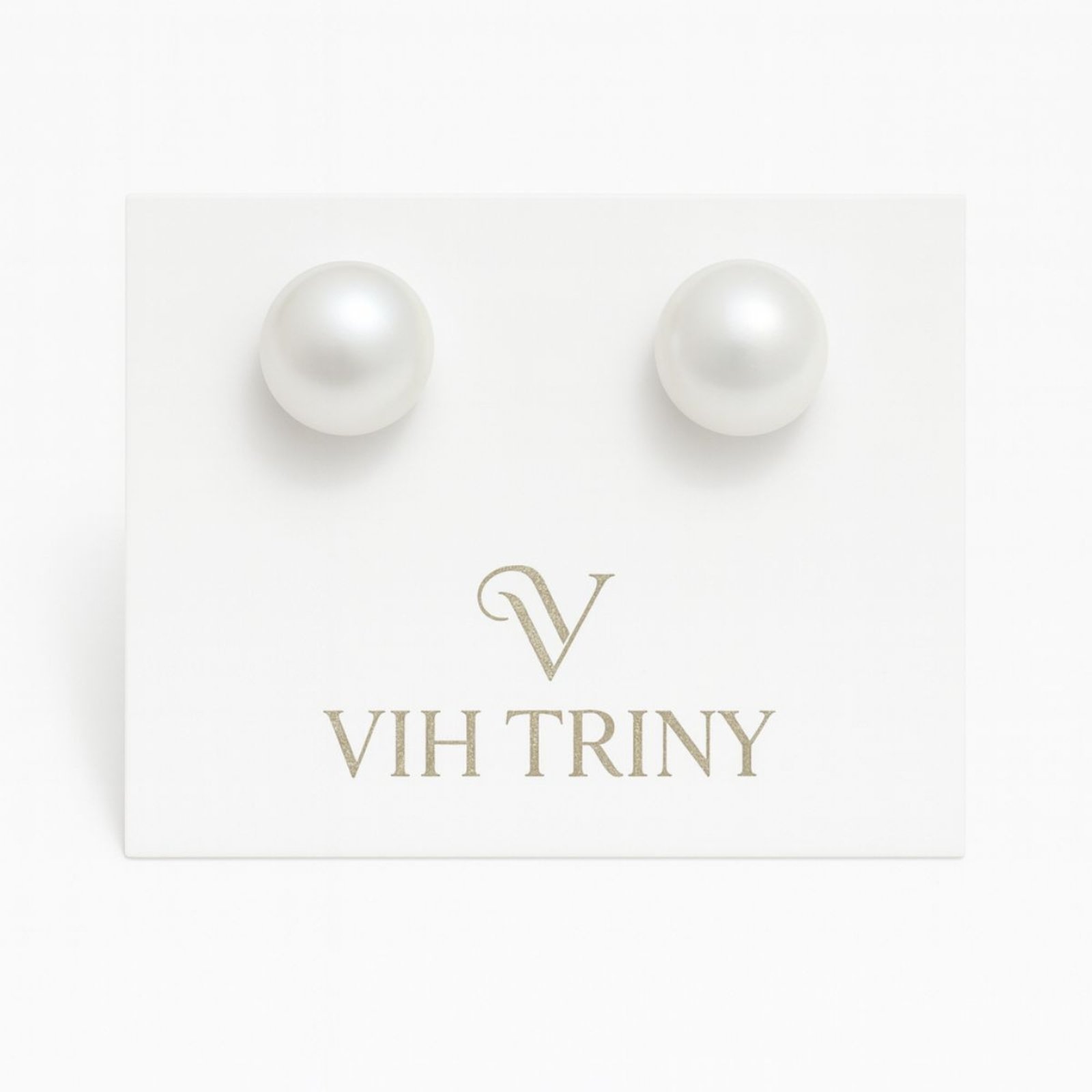 Vista 2 Brinco Vih Triny Pedra Agua Doce branco Vih Triny branco