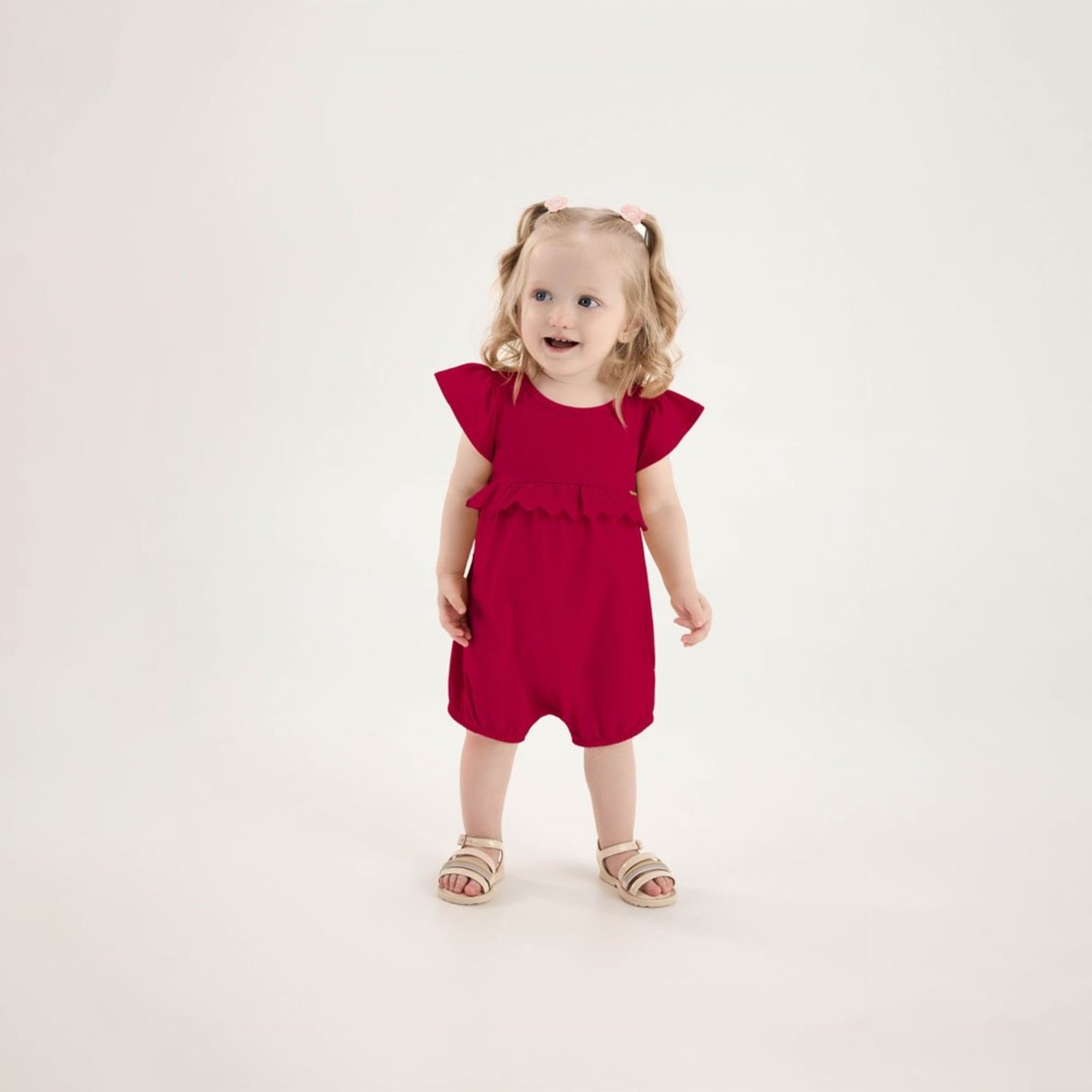 Infantil - Macacao Vermelho Pulla Bulla Menina - 53607-65