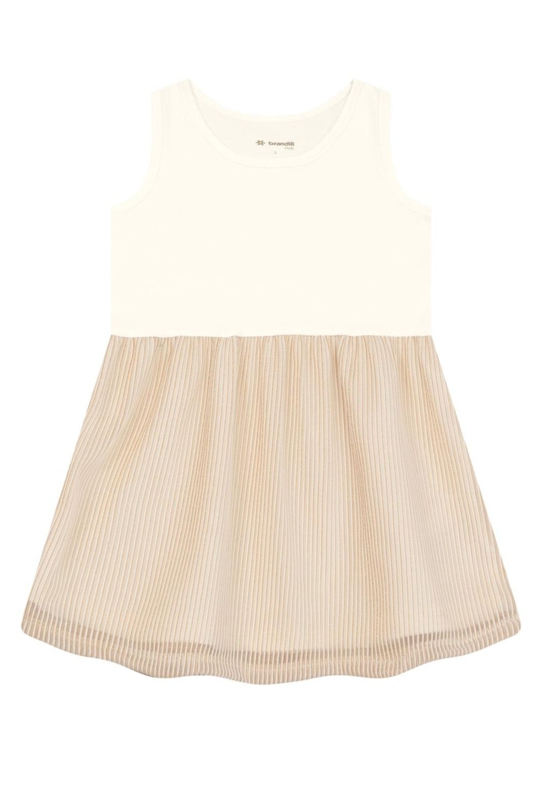 Vista 3 Infantil - Vestido menina com tule Brandili -Natural nude natural Brandili nude natural