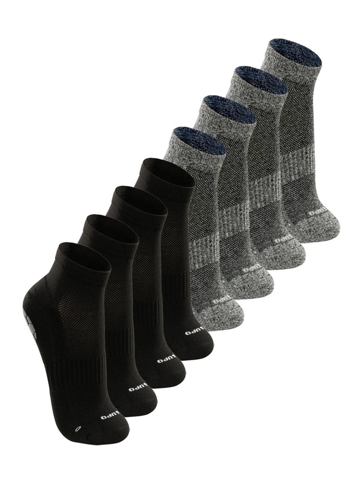 Kit com 8 Pares de Meias Antiderrapante Pilates Lupo 3310-003
