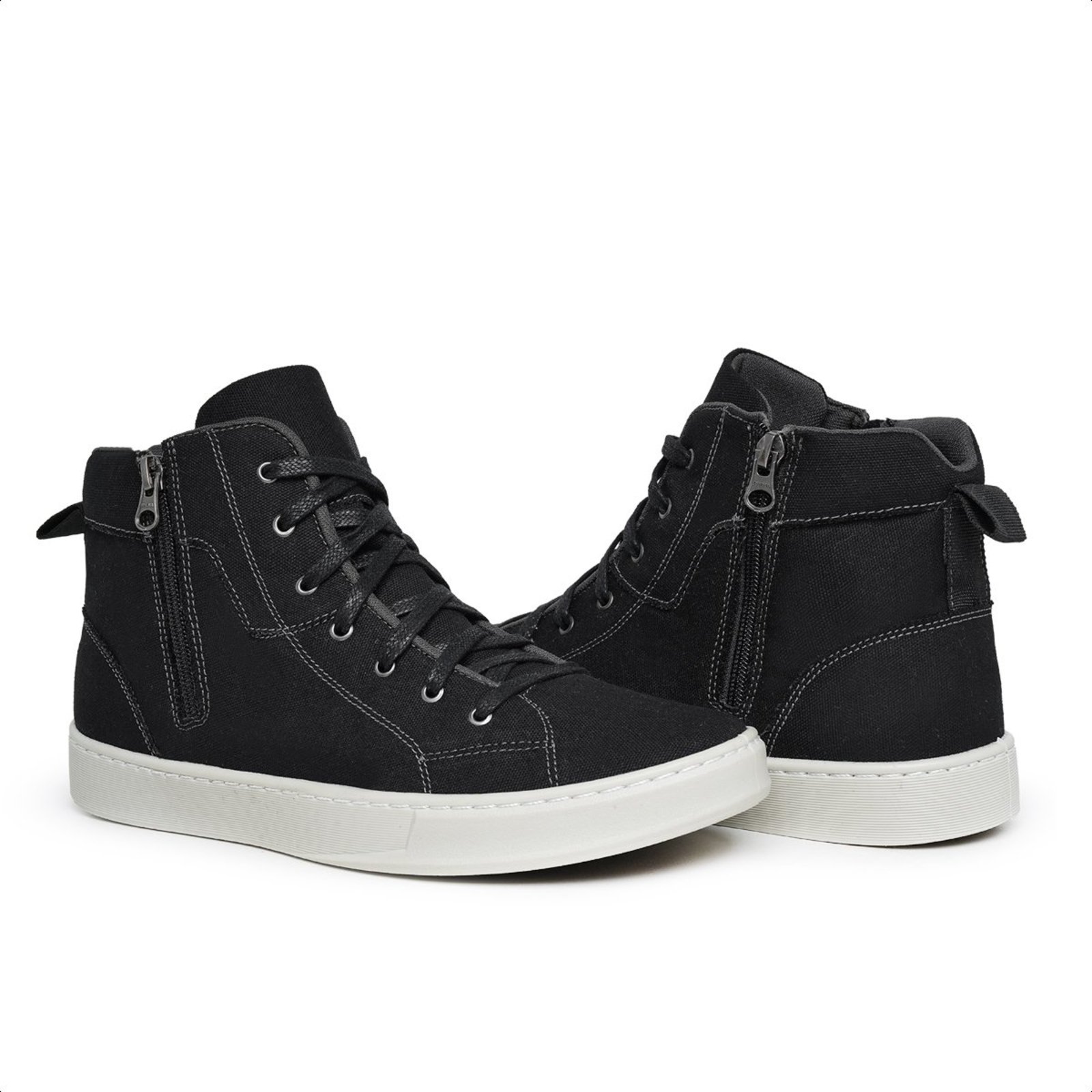 Tênis Masculino Veritimo Cano Alto Sapato Casual Urbano Zíper Elegante Conforto Preto
