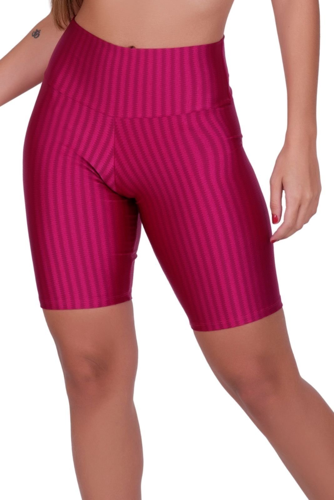 Bermuda Cintura Alta Academia Fitness 3D Pink