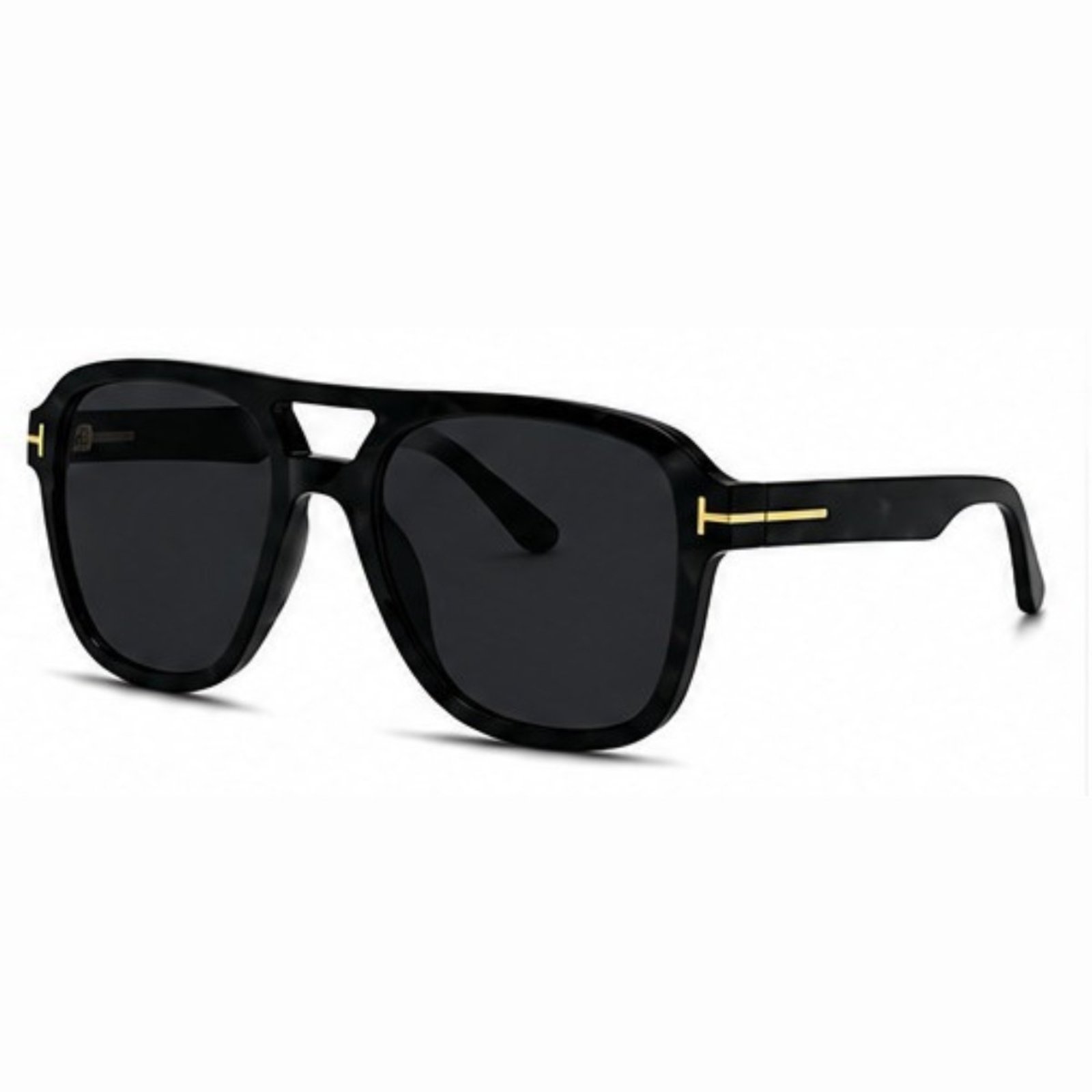 Óculos de Sol Masculino e Feminino Aviador Quadrado Preto
