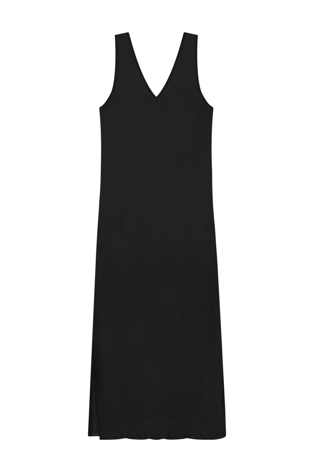 Vestido Midi Feminino Decote V Marialícia Preto
