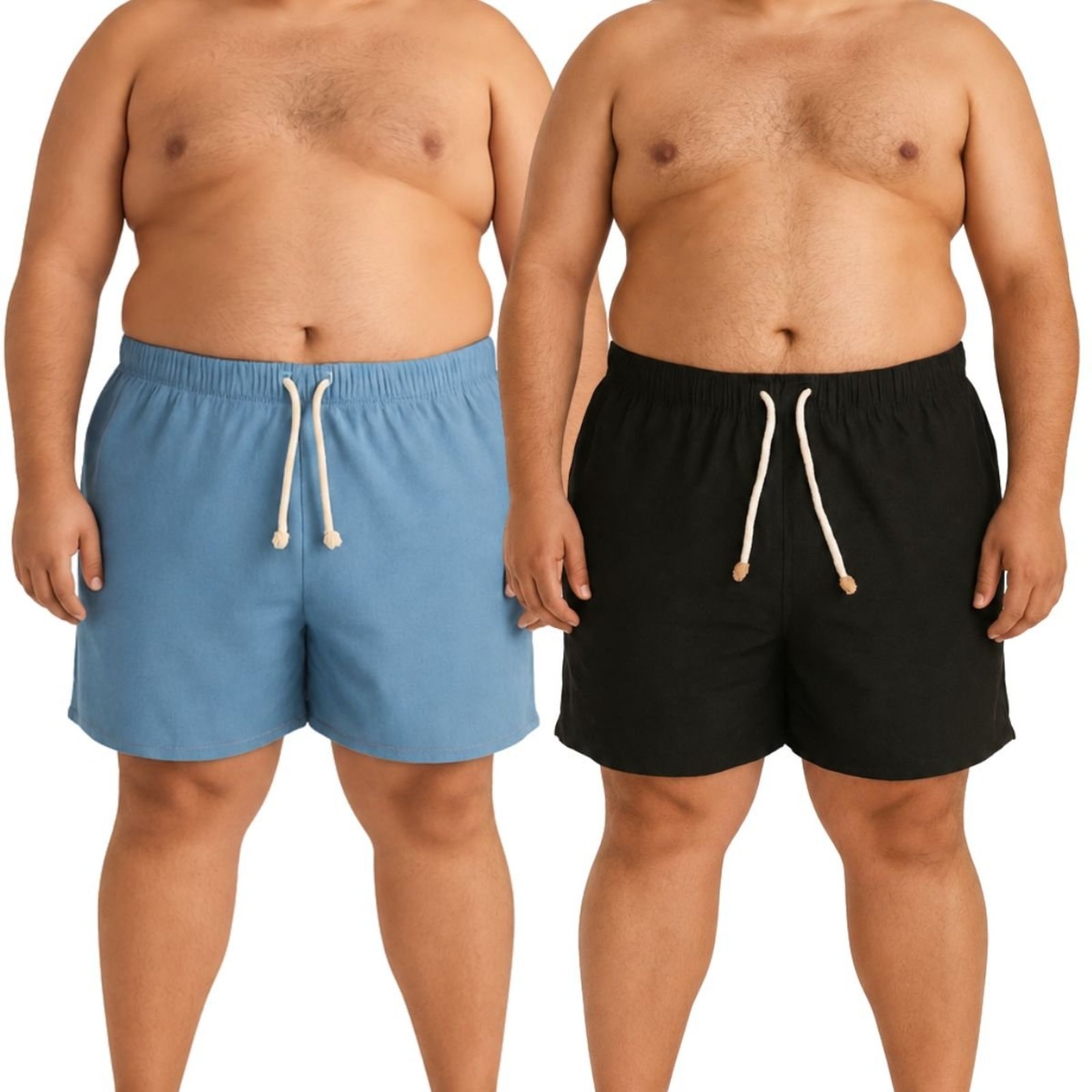 Kit 2 Shorts de Linho Premium Bermuda Masculina Moda Praia Luxo