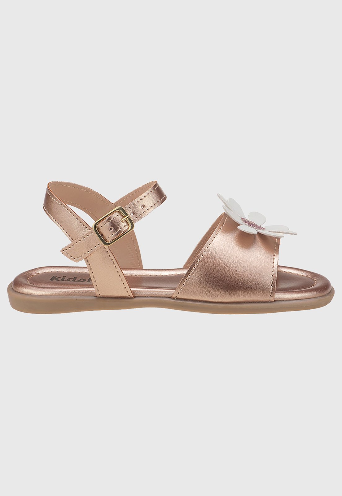 Vista 3 Infantil - Sandália Menina Rasteira Margarida tep Kidstep rosa Kidstep rosa