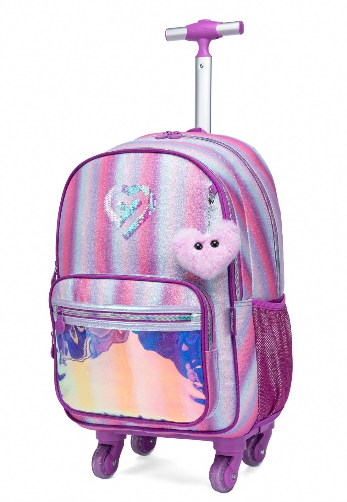 Vista 3 Infantil - Kit Mochila Yupe De Rodinhas Lancheira Estojo Bolsa Escolar Juvenil rosa YUPE rosa