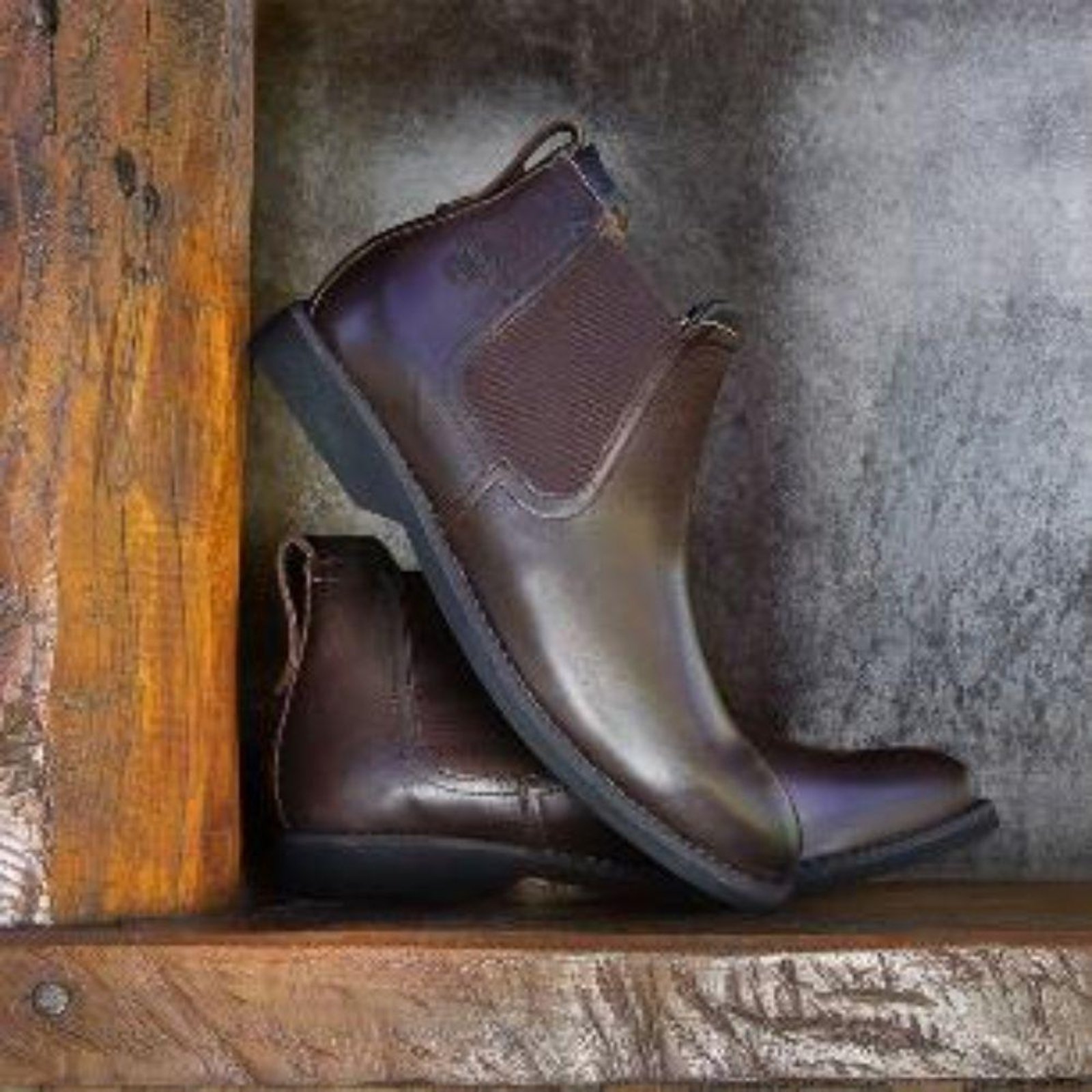 Bota Masculina Couro Look Stock Cano Curto Lançamento Café