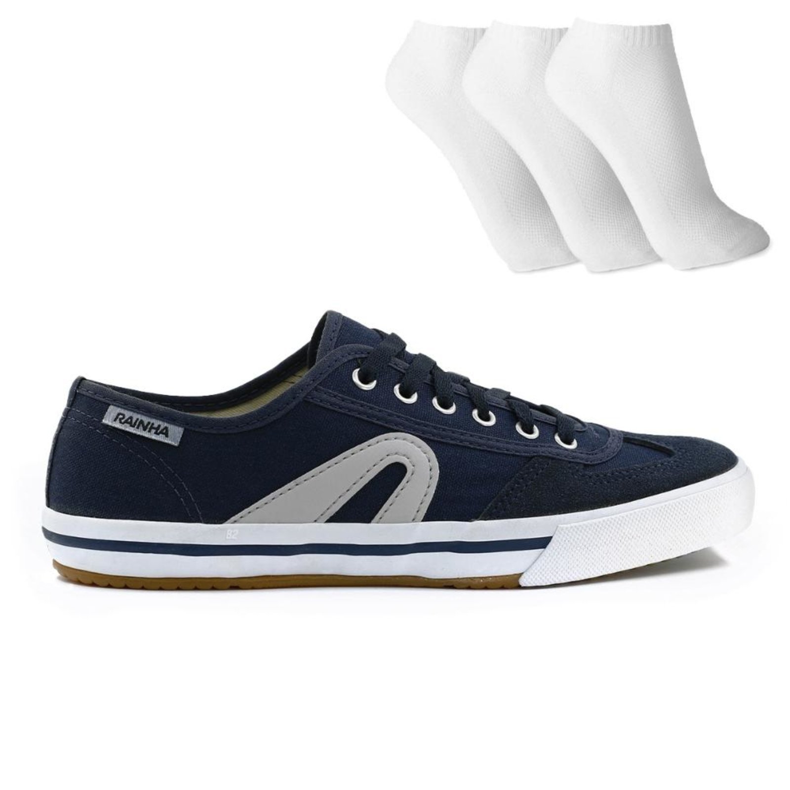Tênis Rainha VL 2500 + 3 Pares de Meias Azul
