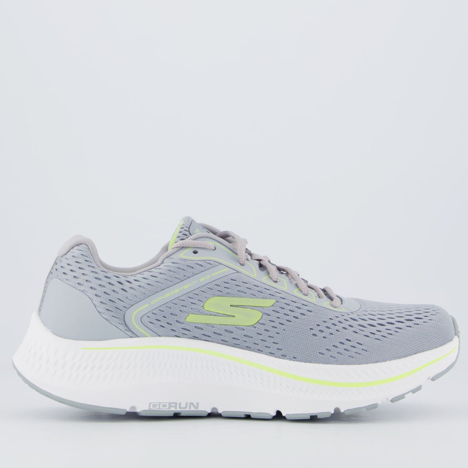 Vista 2 Tênis Skechers Go Run Consistent 2.0 Cinza e Verde cinza verde Skechers cinza verde