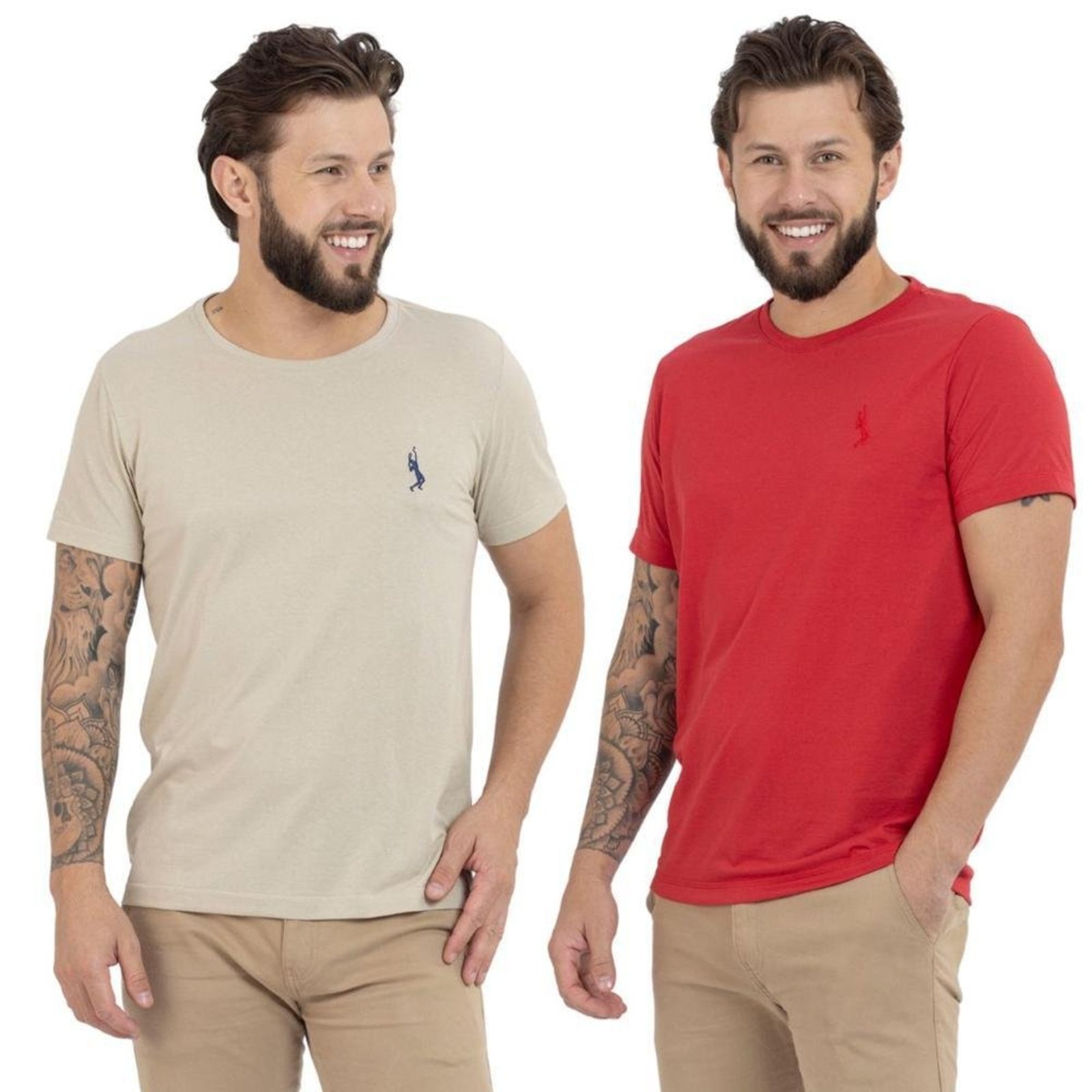 Kit 2 Camiseta Básica Casual Masculina Confortável em Malha Leve