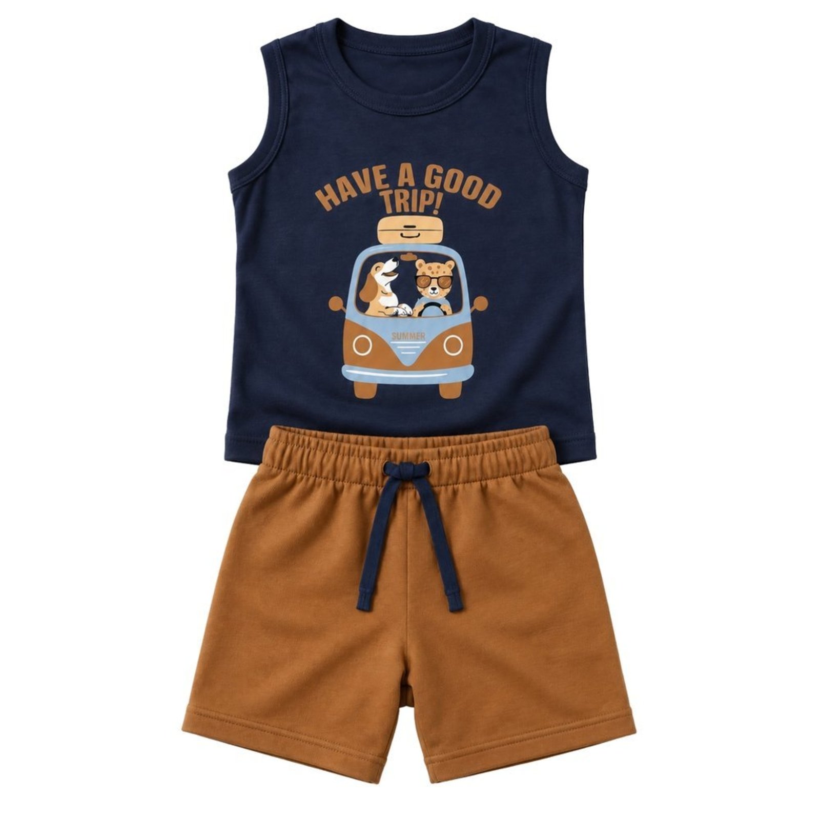 Infantil - Conjunto Menino Regata Meia Malha Penteada Bermuda Moletinho — foto 7