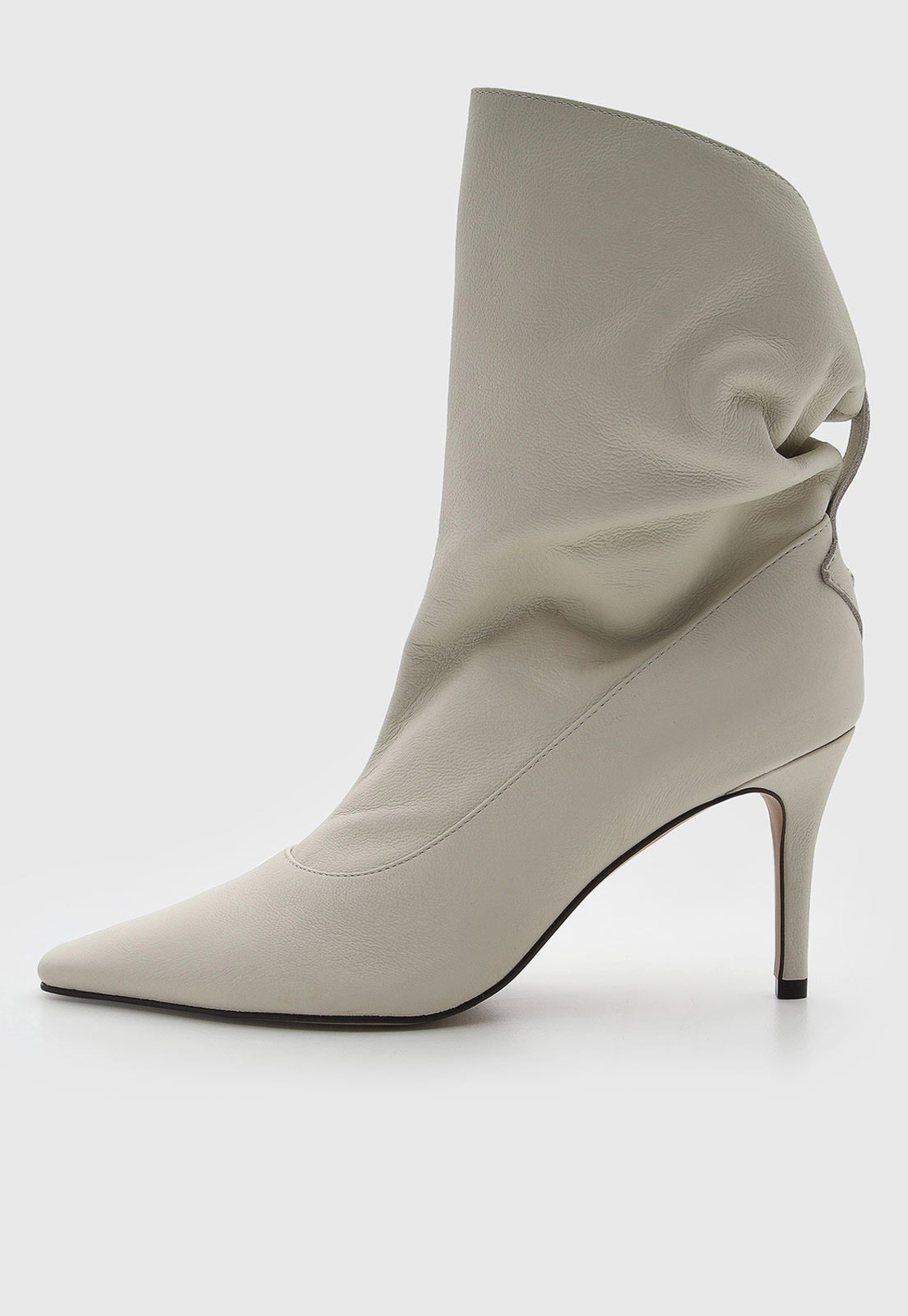 Bota Feminina Capodarte Couro Cano Médio Off-White