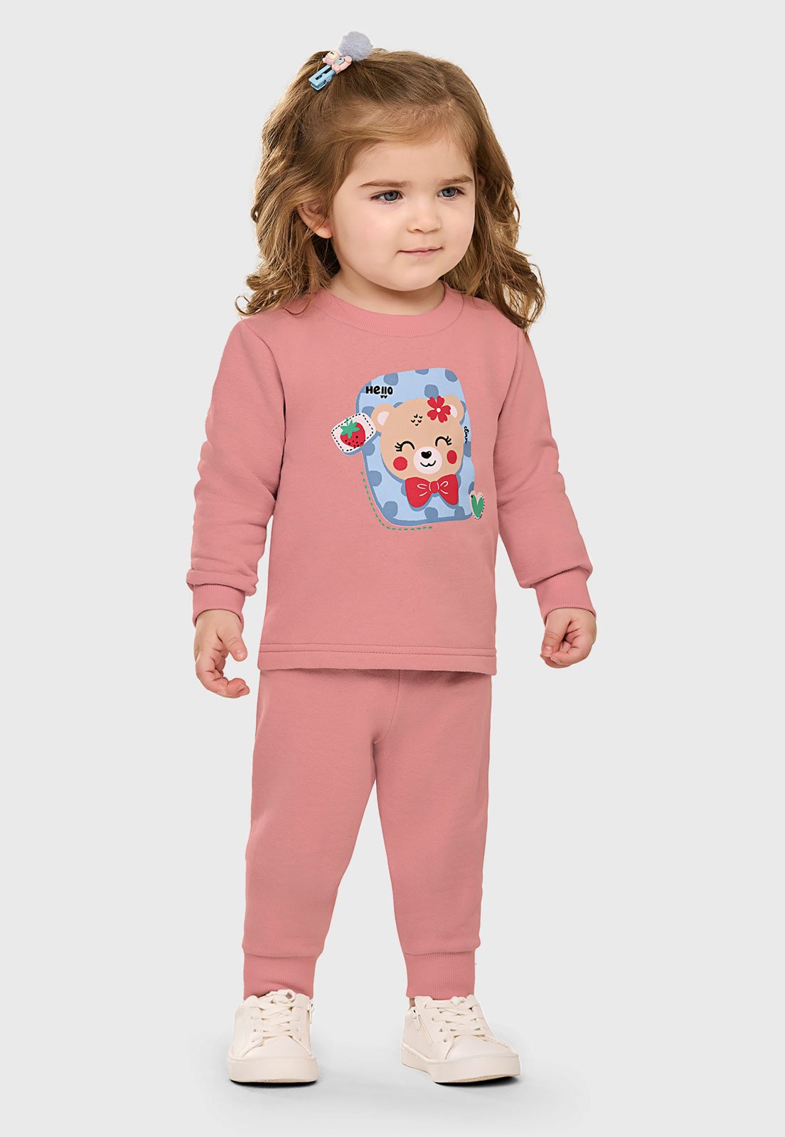 Conjunto Elian Estampa Ursinho Rosa