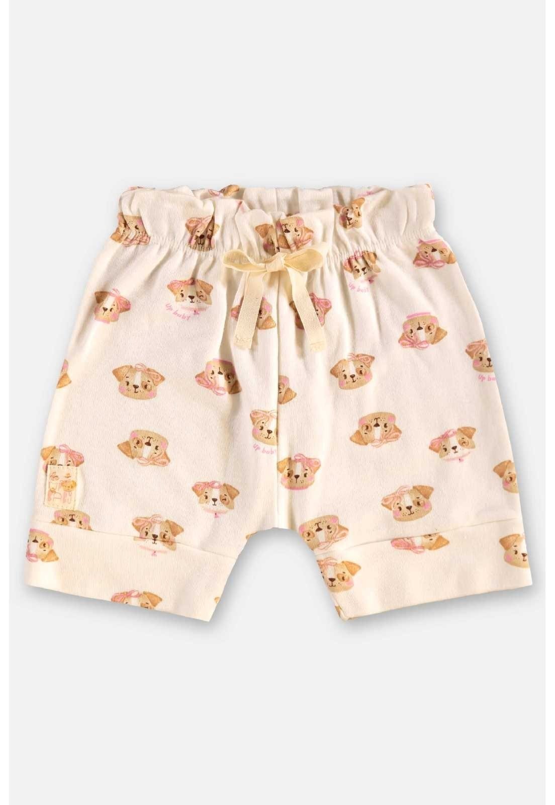 Vista 2 Infantil - Short em Suedine para Menina Up Baby bege Up Baby bege