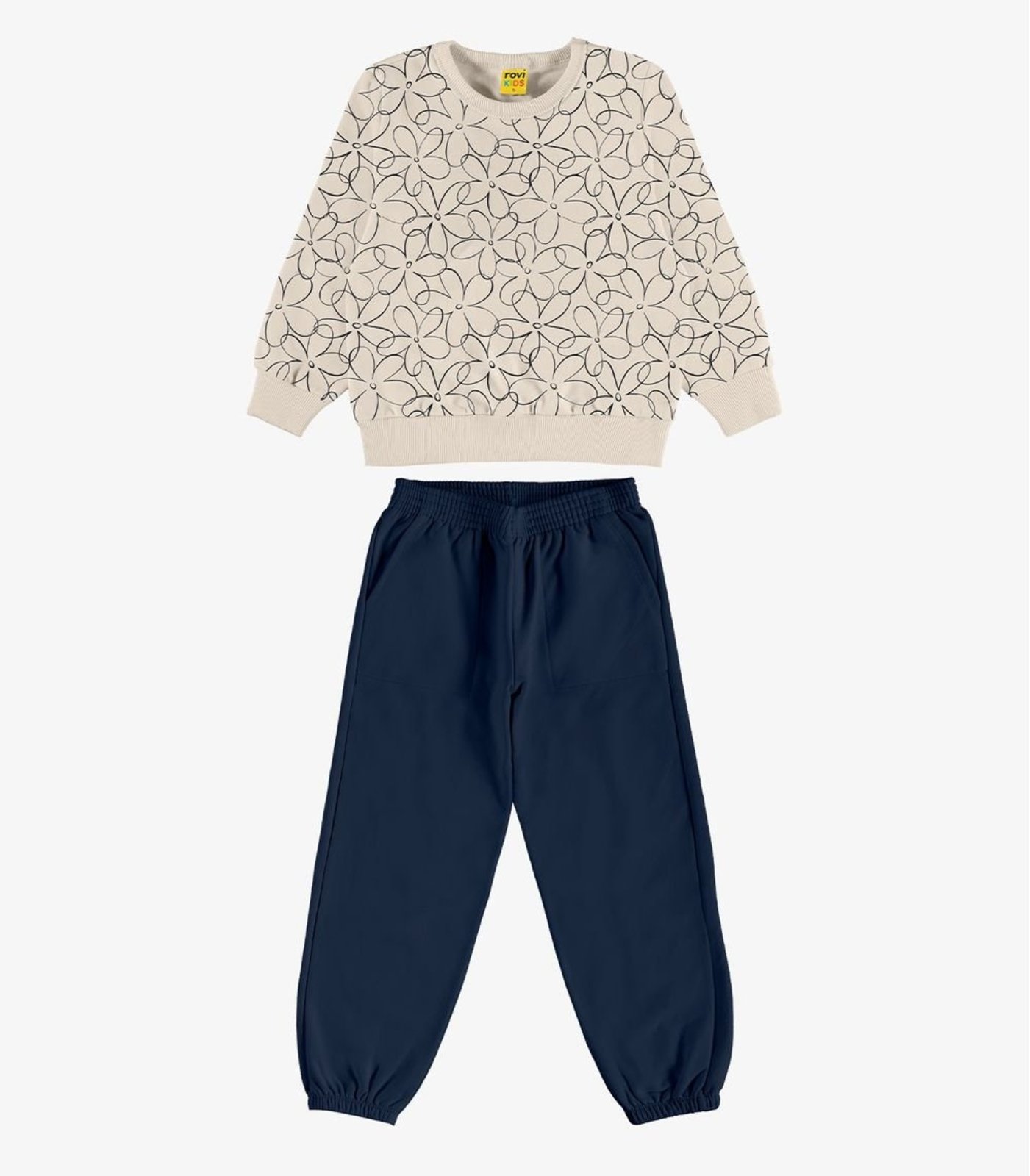 Infantil - Conjunto Blusão Com Calça Menina Rovi Bege