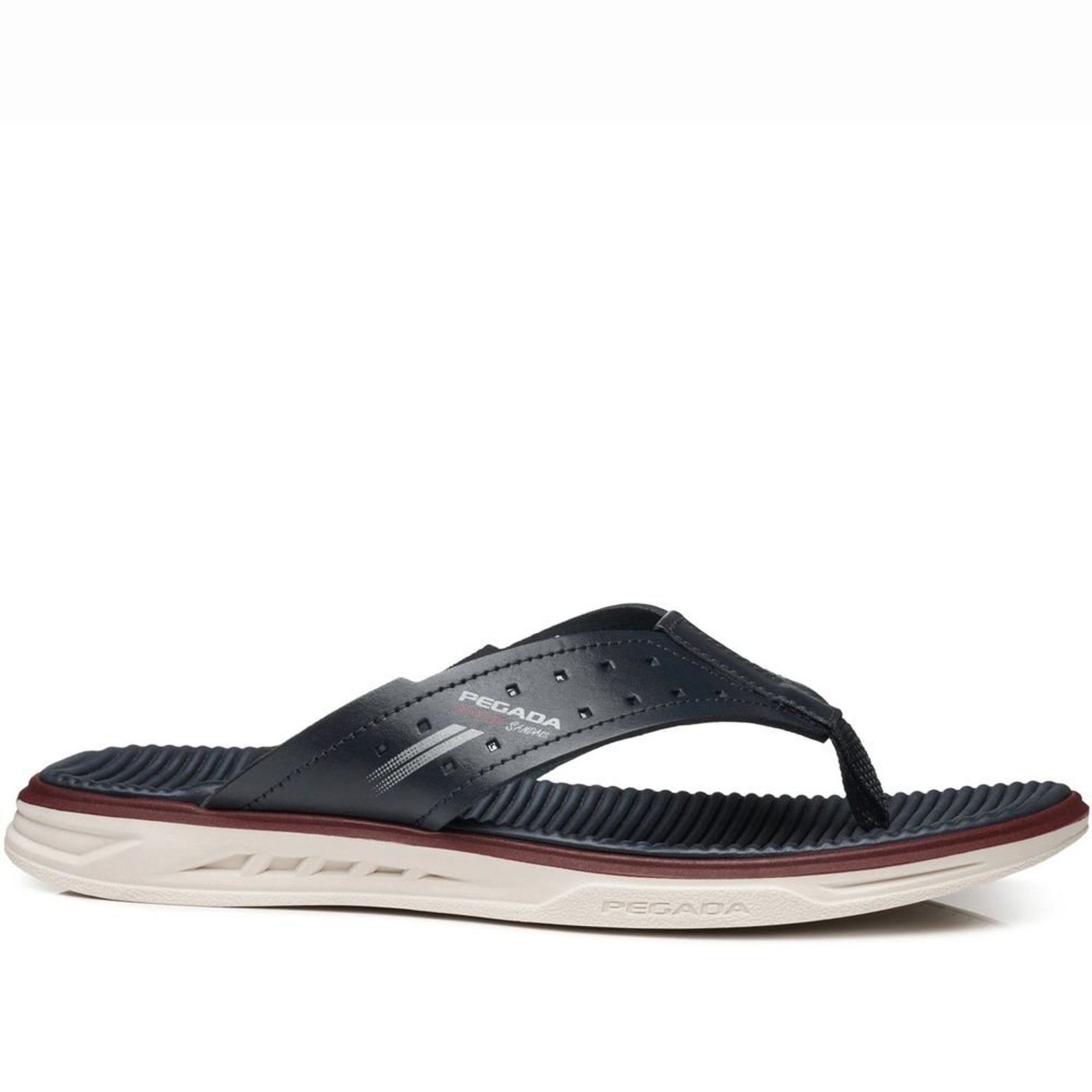 Chinelo Pegada Masculino em Couro Marinho 134652-04 Chinelo Pegada Masculino em Couro Marinho 134652-04 39