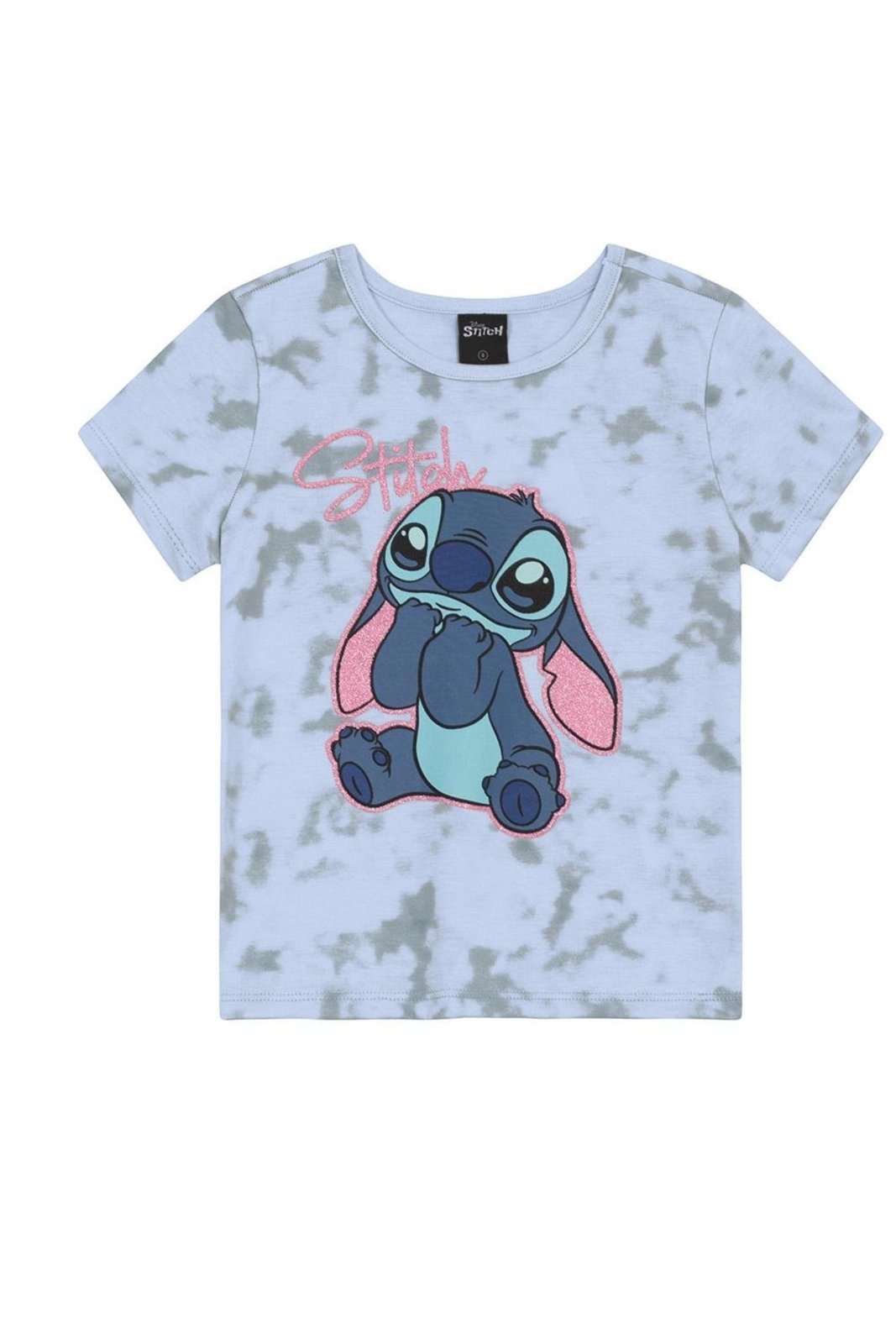 Vista 3 Infantil - Blusa menina tiedye do Stitch Brandili azul Brandili azul